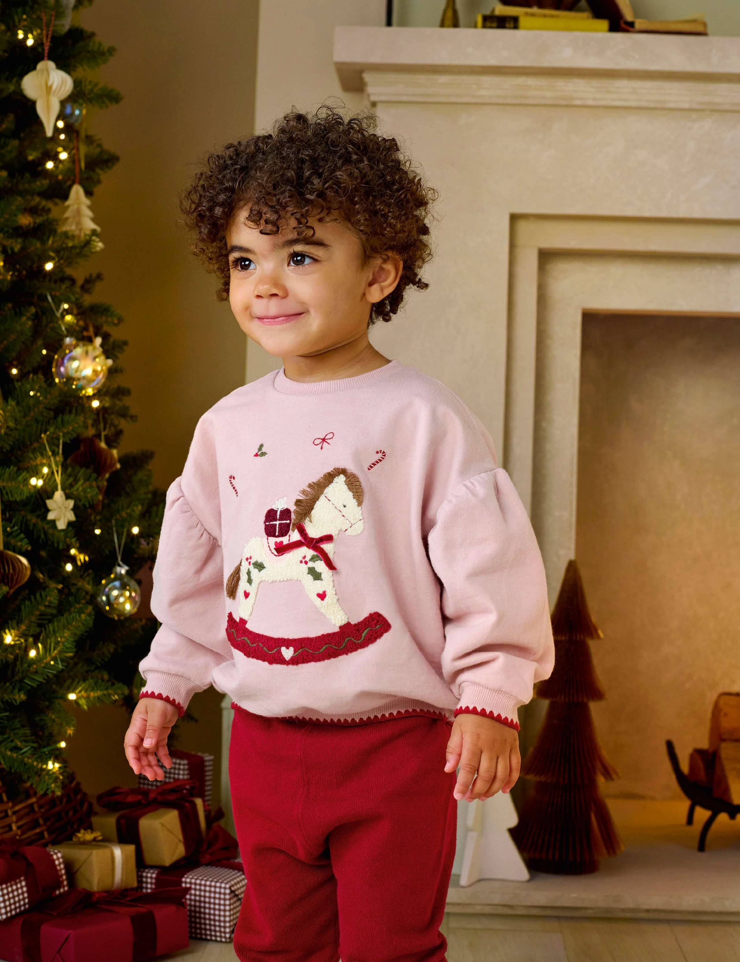 Pure Cotton Rocking Horse Christmas Sweatshirt