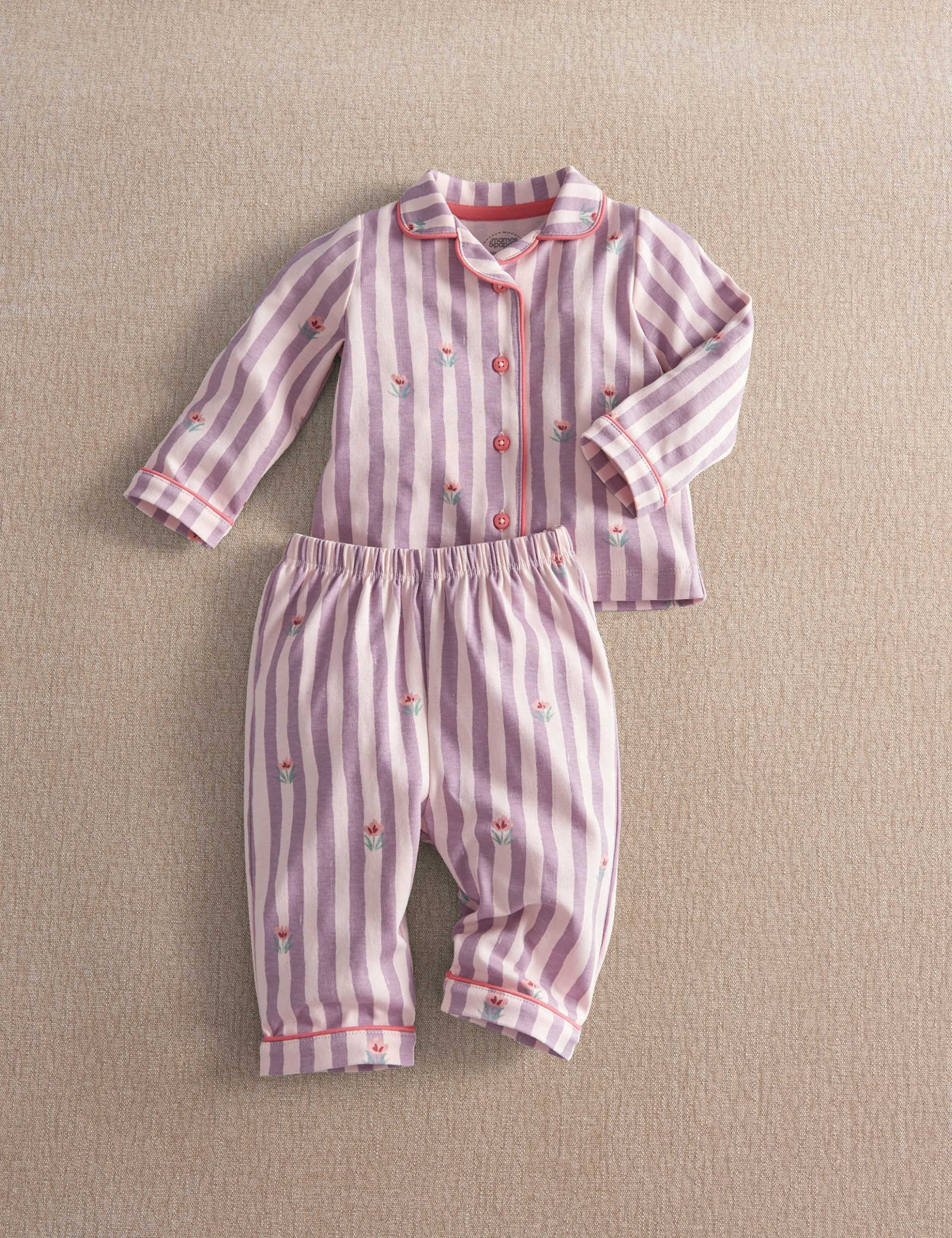 Pure Cotton Floral Striped Pyjama Set