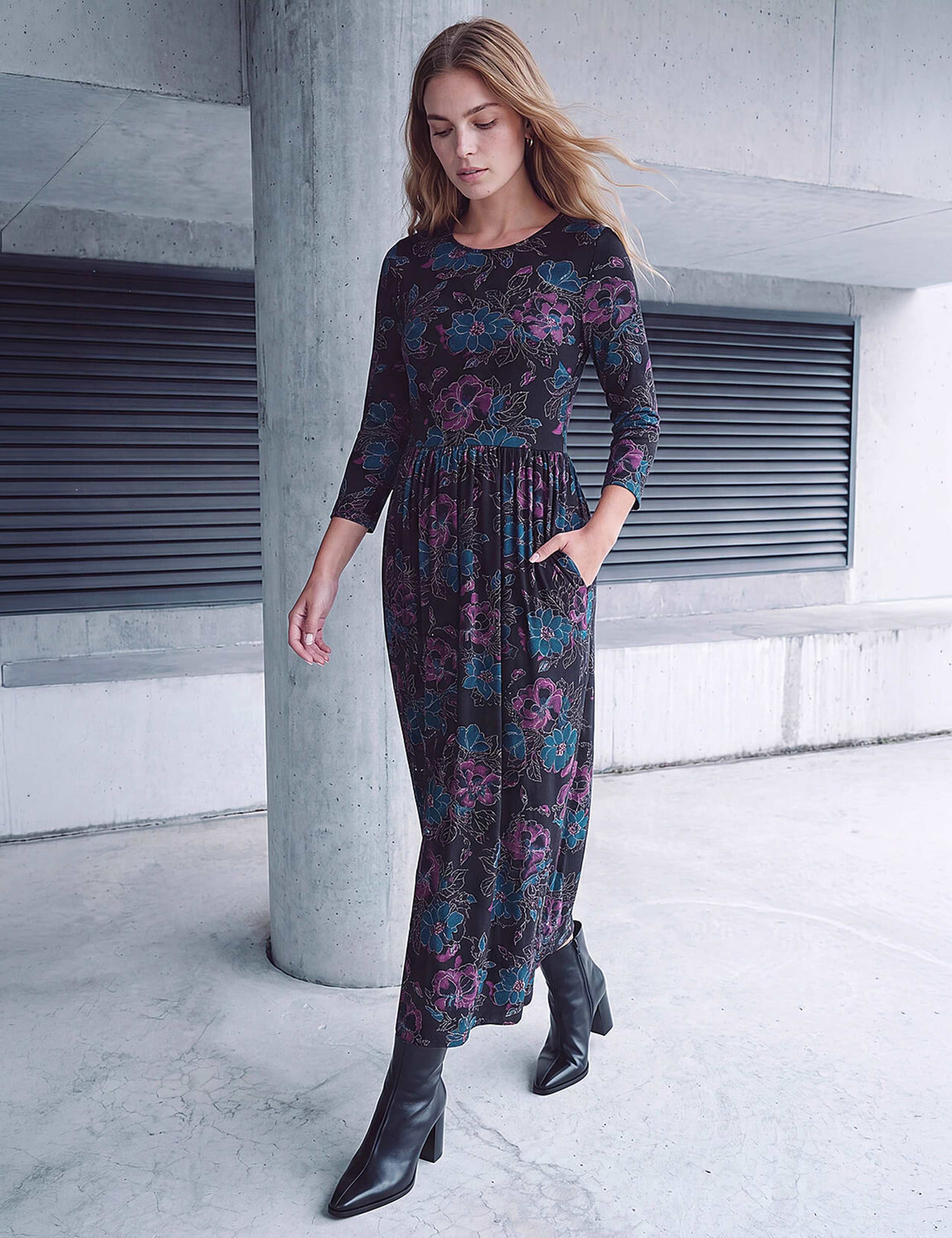 Stretch Waist Midi Dress