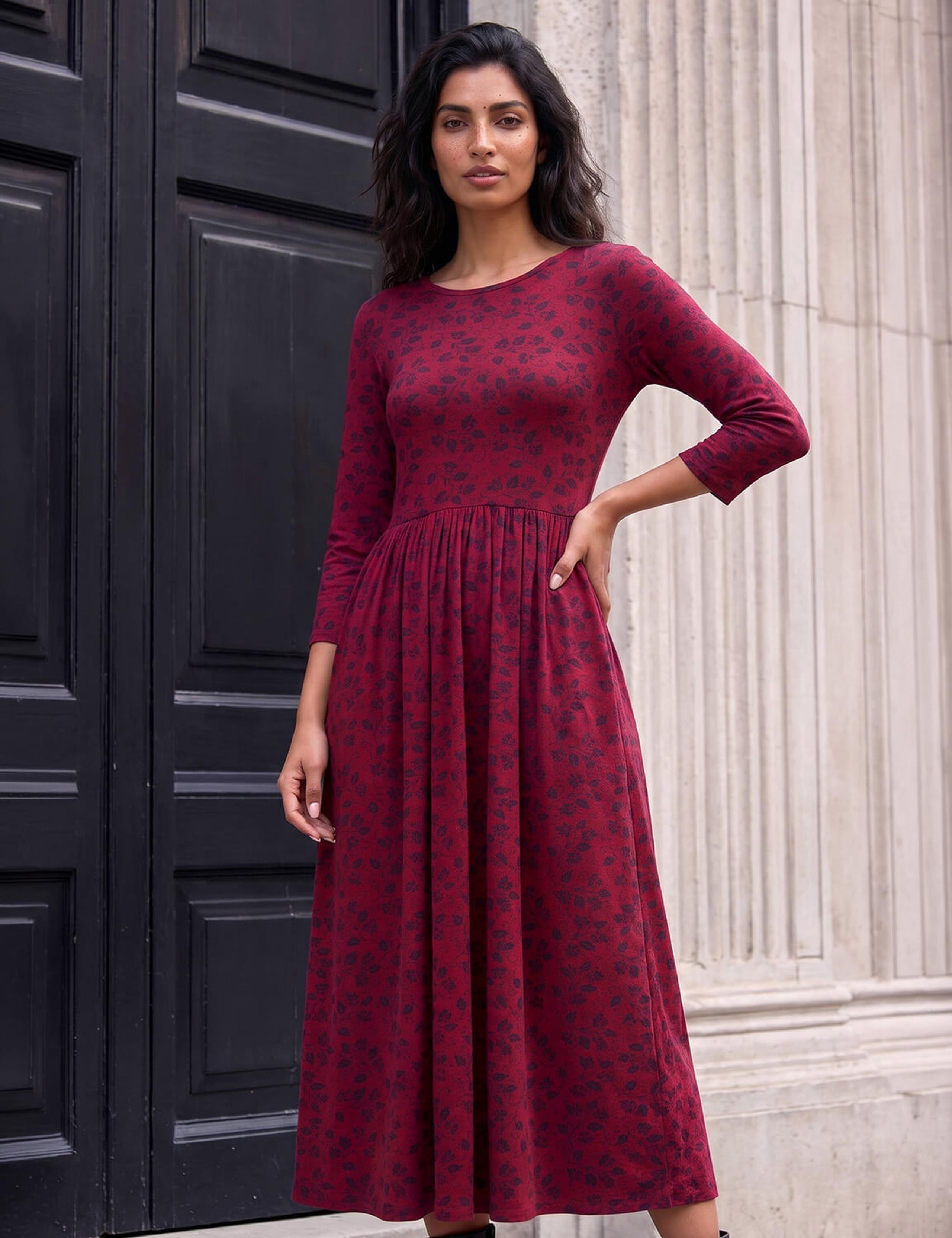 Printed Pocket Fit And Flare Dress