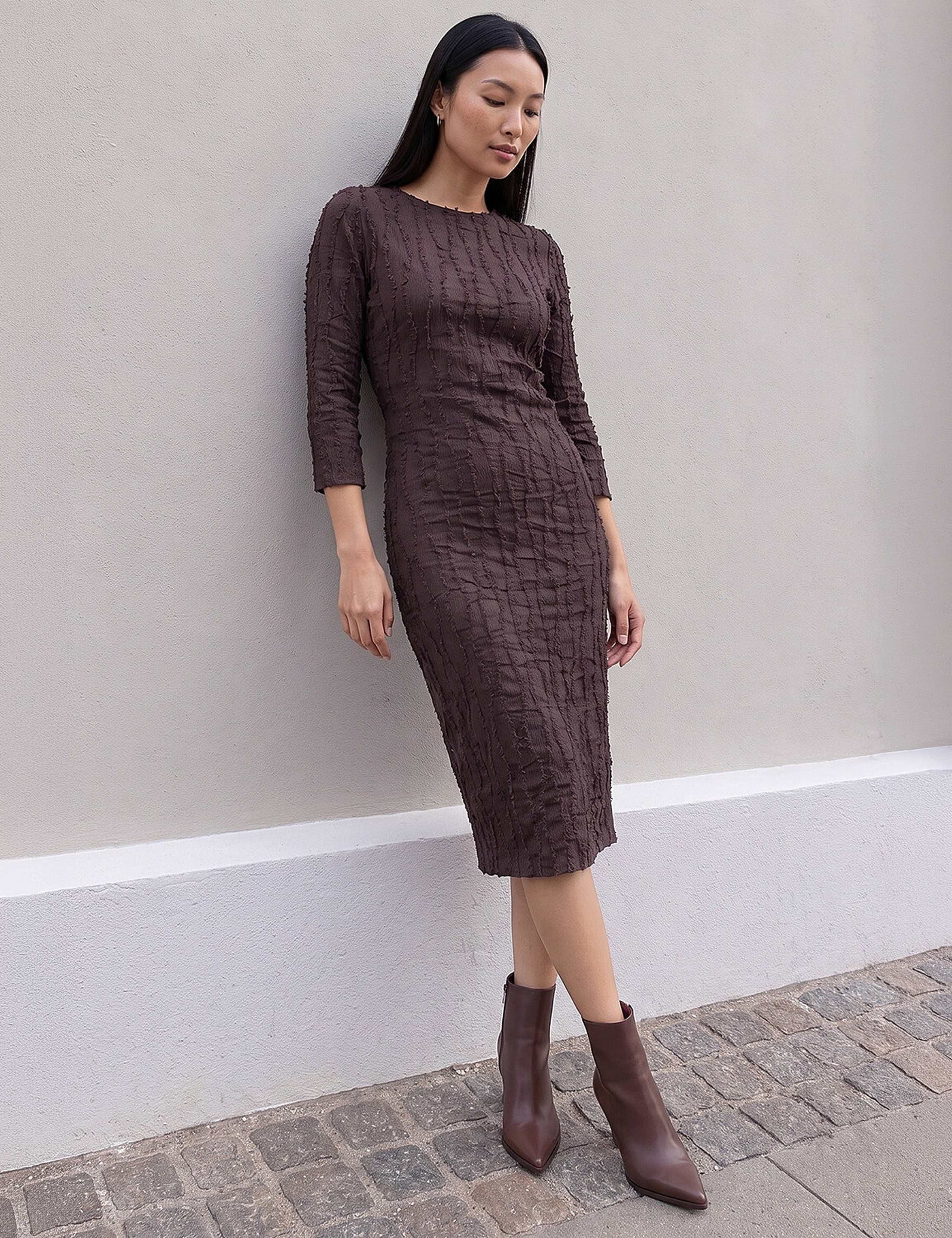 Textured Midi Dress