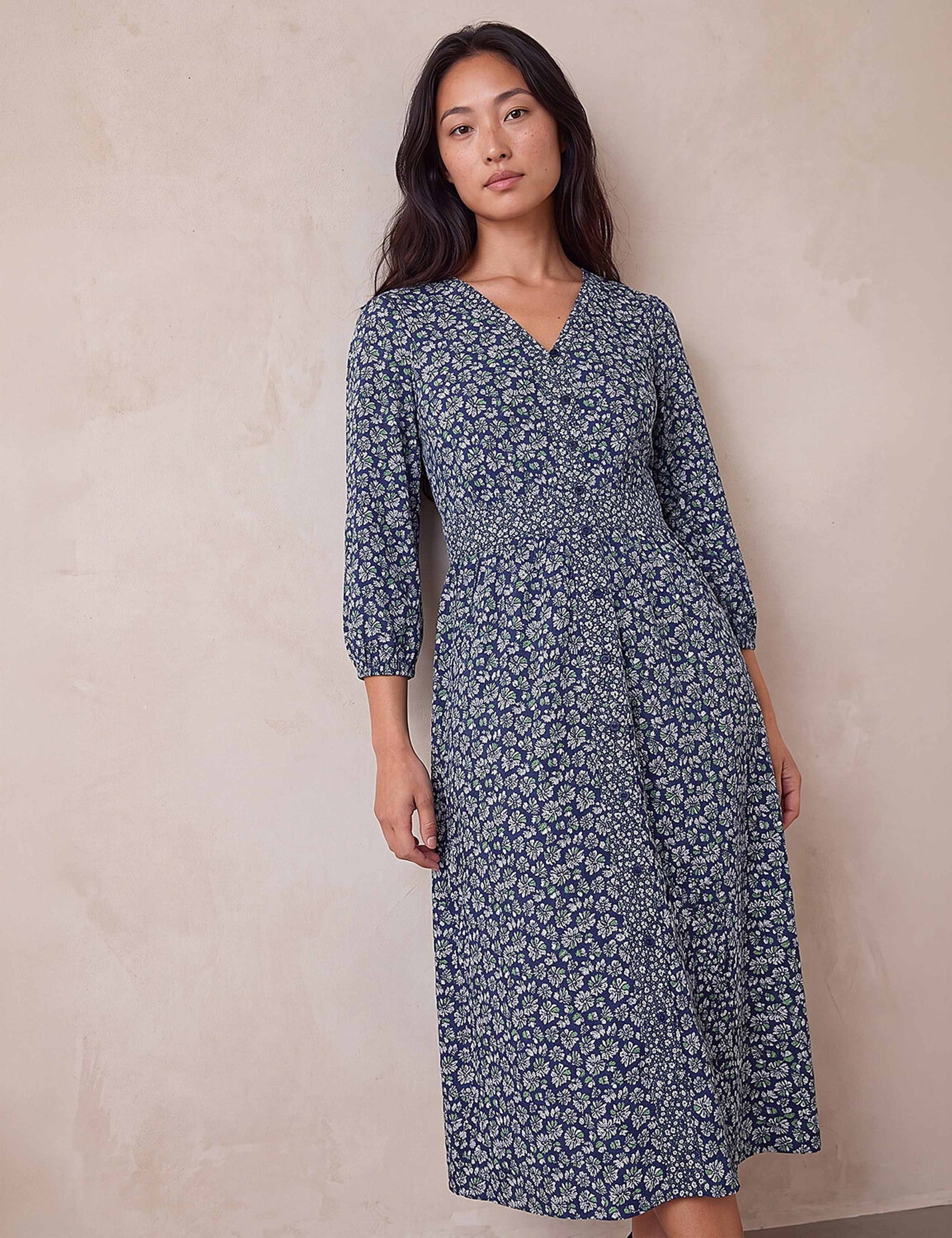 Petite Floral Print Midi Dress