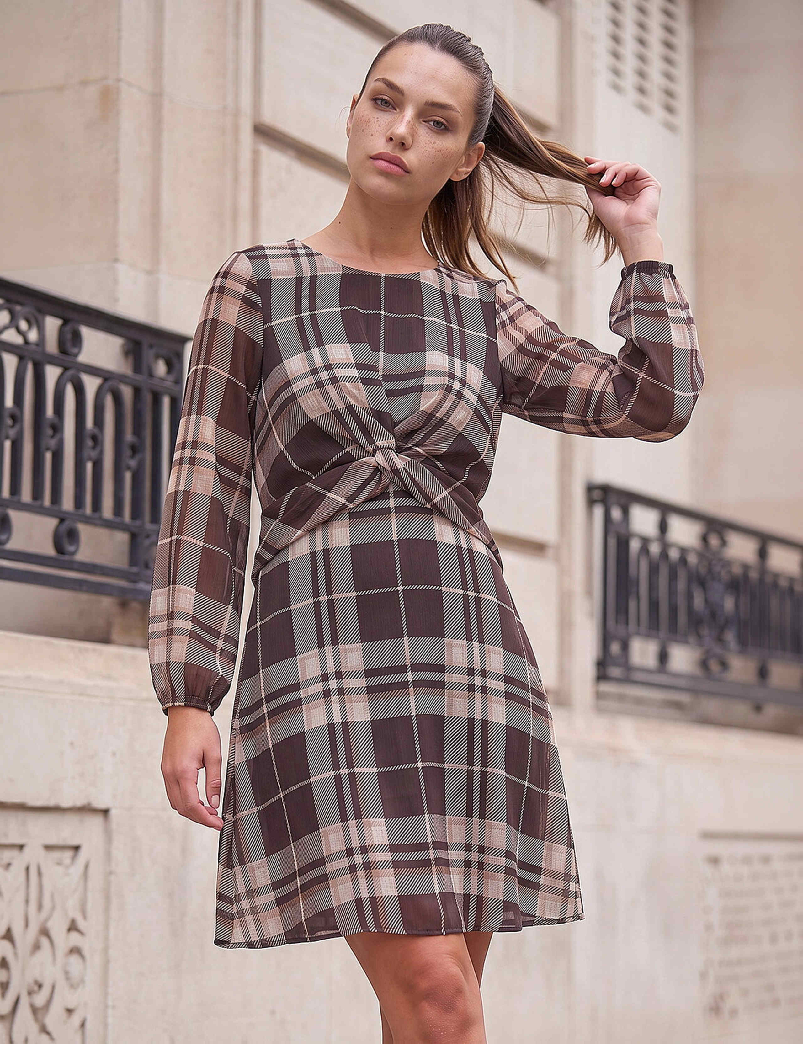 Petite Twist Front Skater Dress