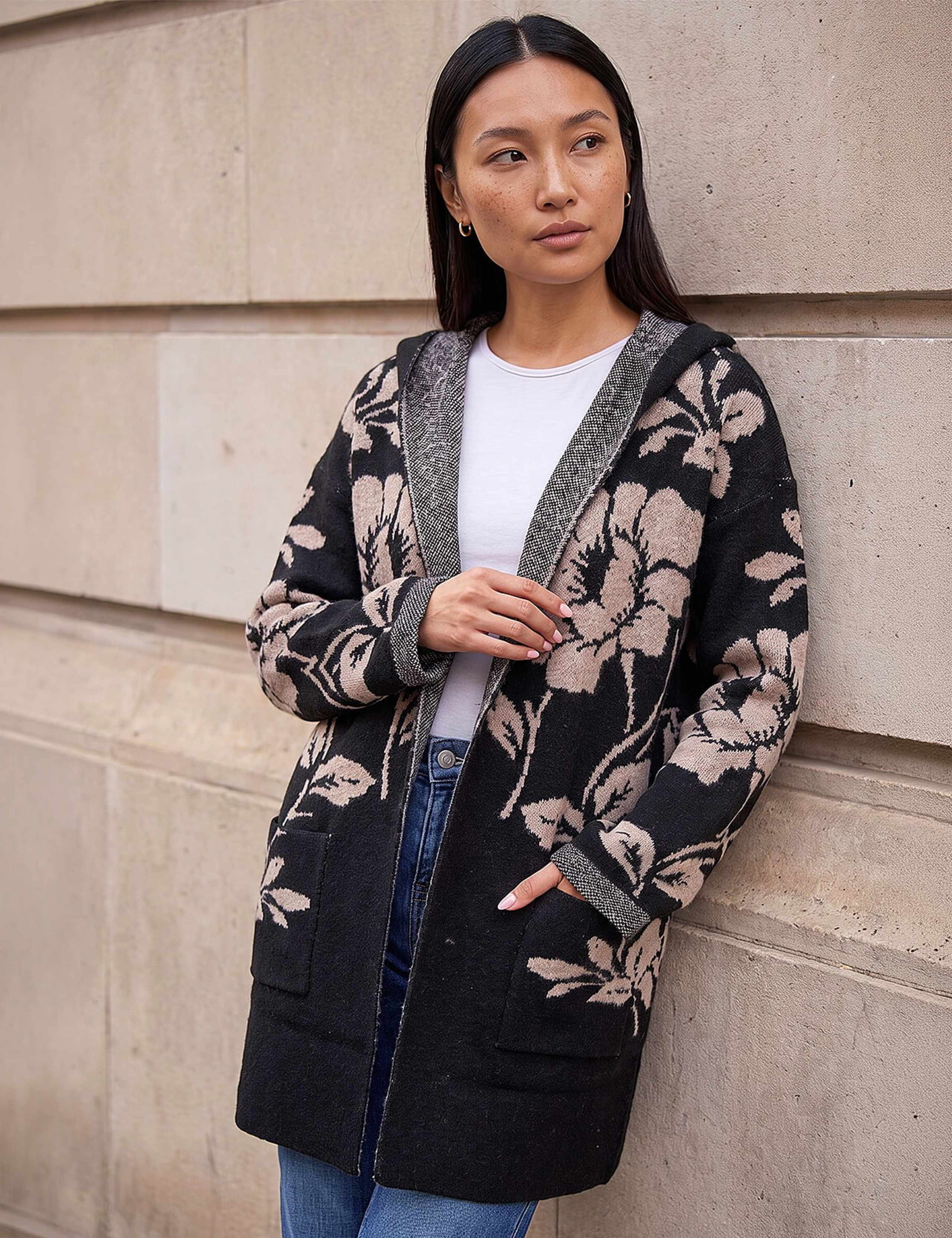 Floral Hooded Cardigan