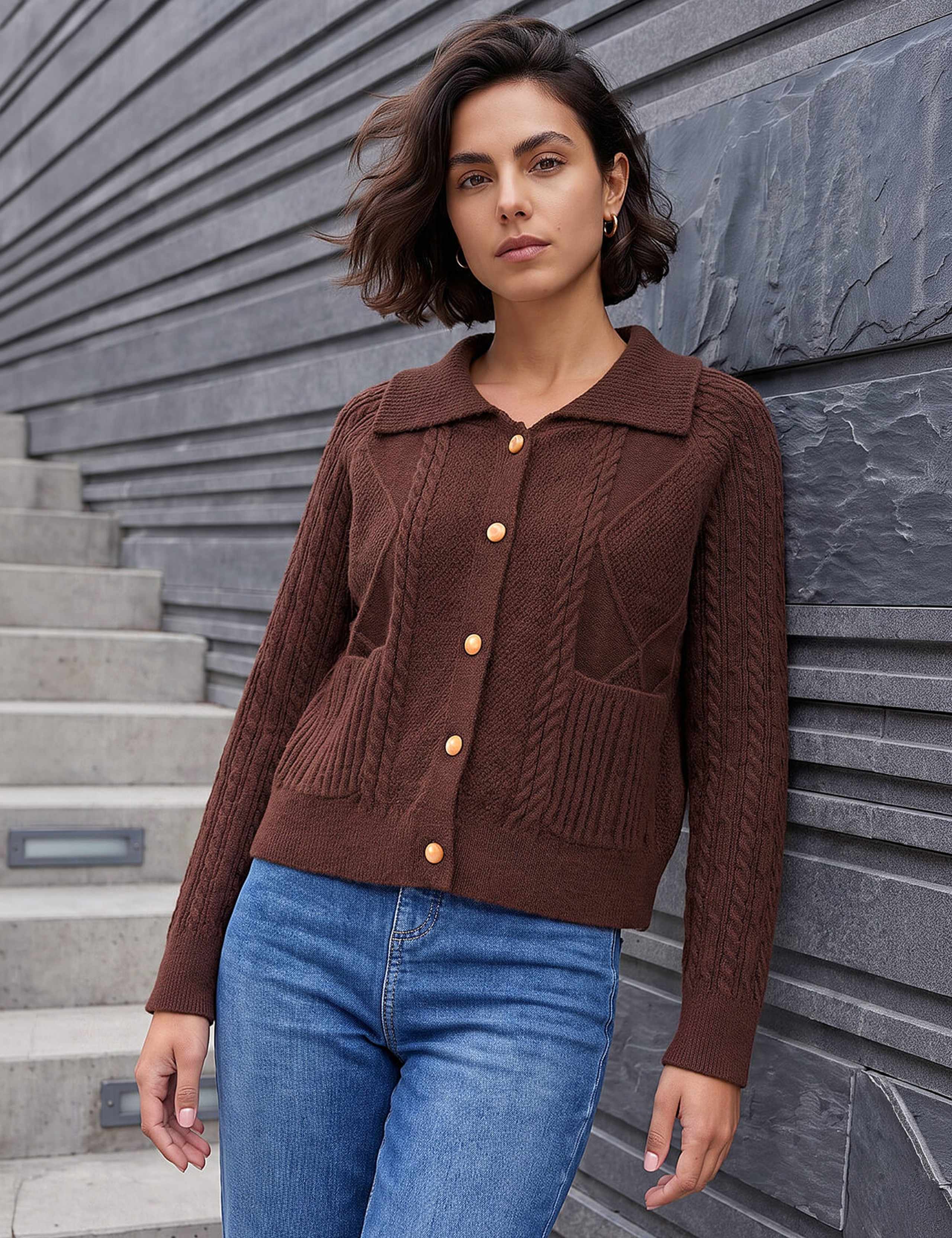 Chunky Cable Knit Cardigan