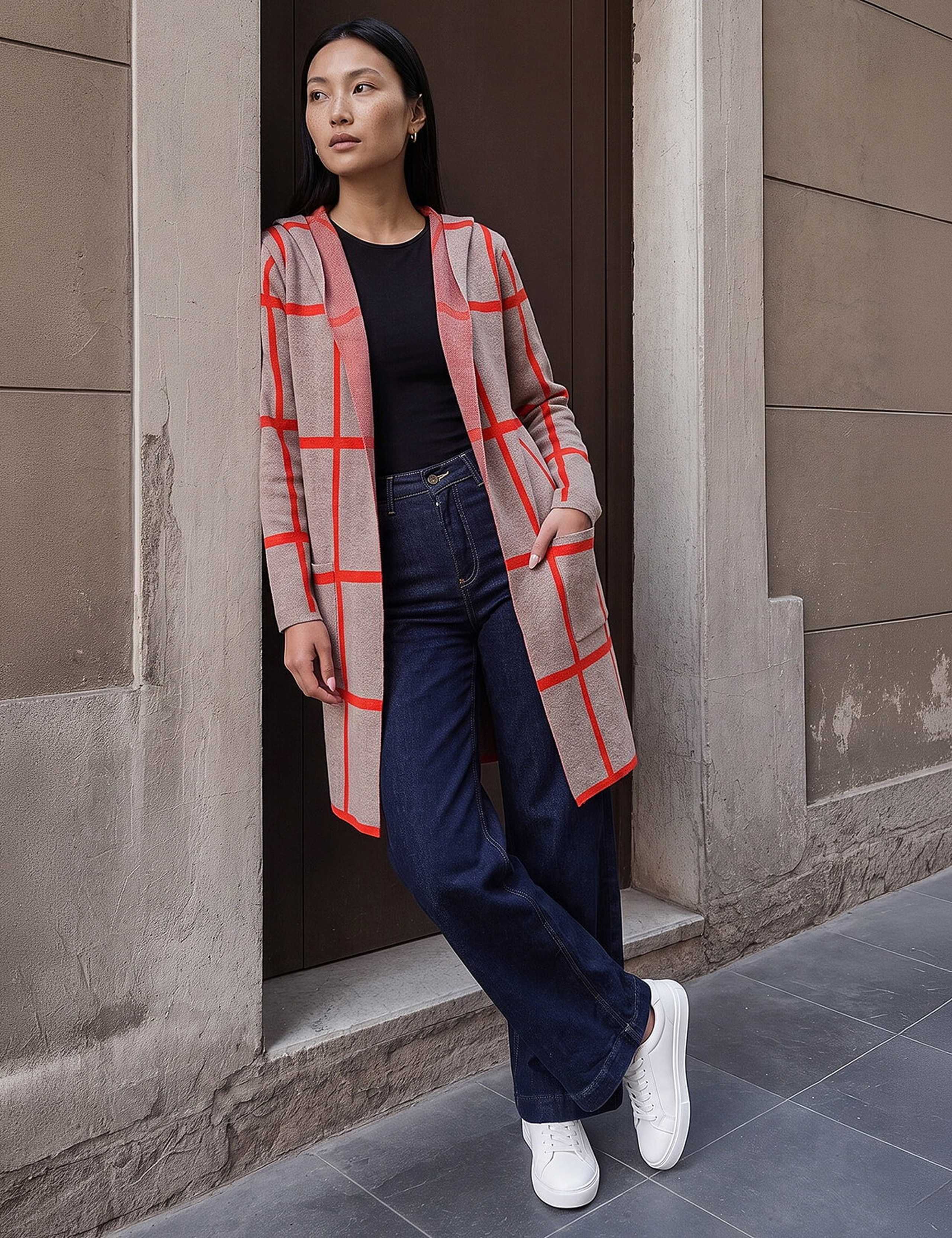 Contrast Longline Cardigan