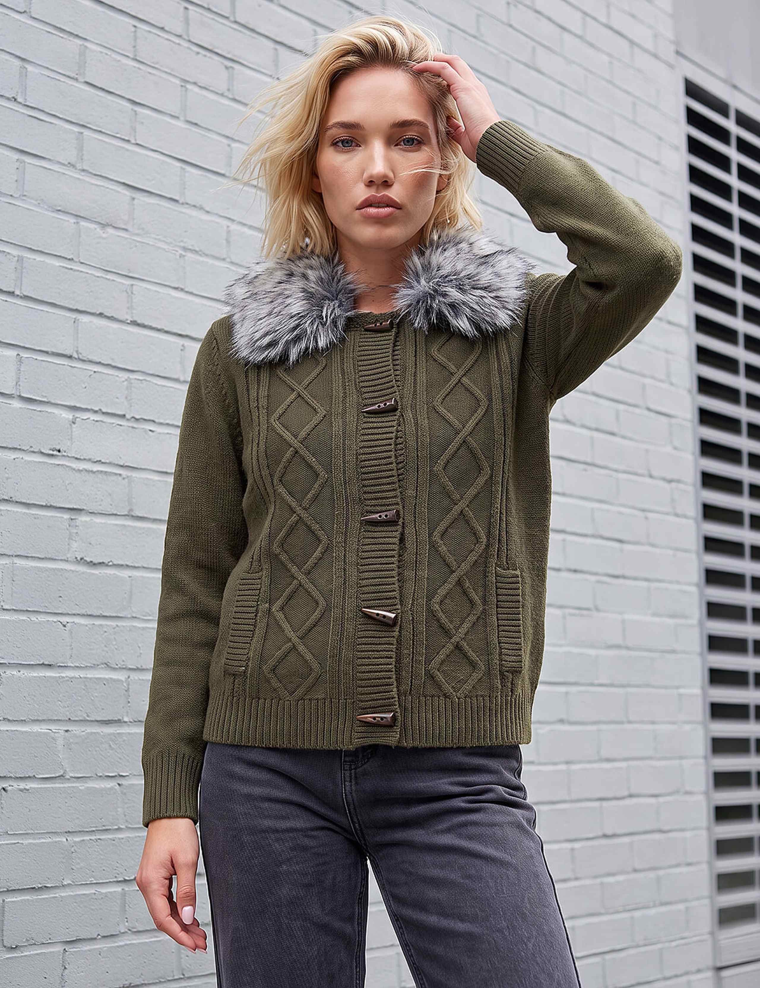 Faux Fur Cardigan