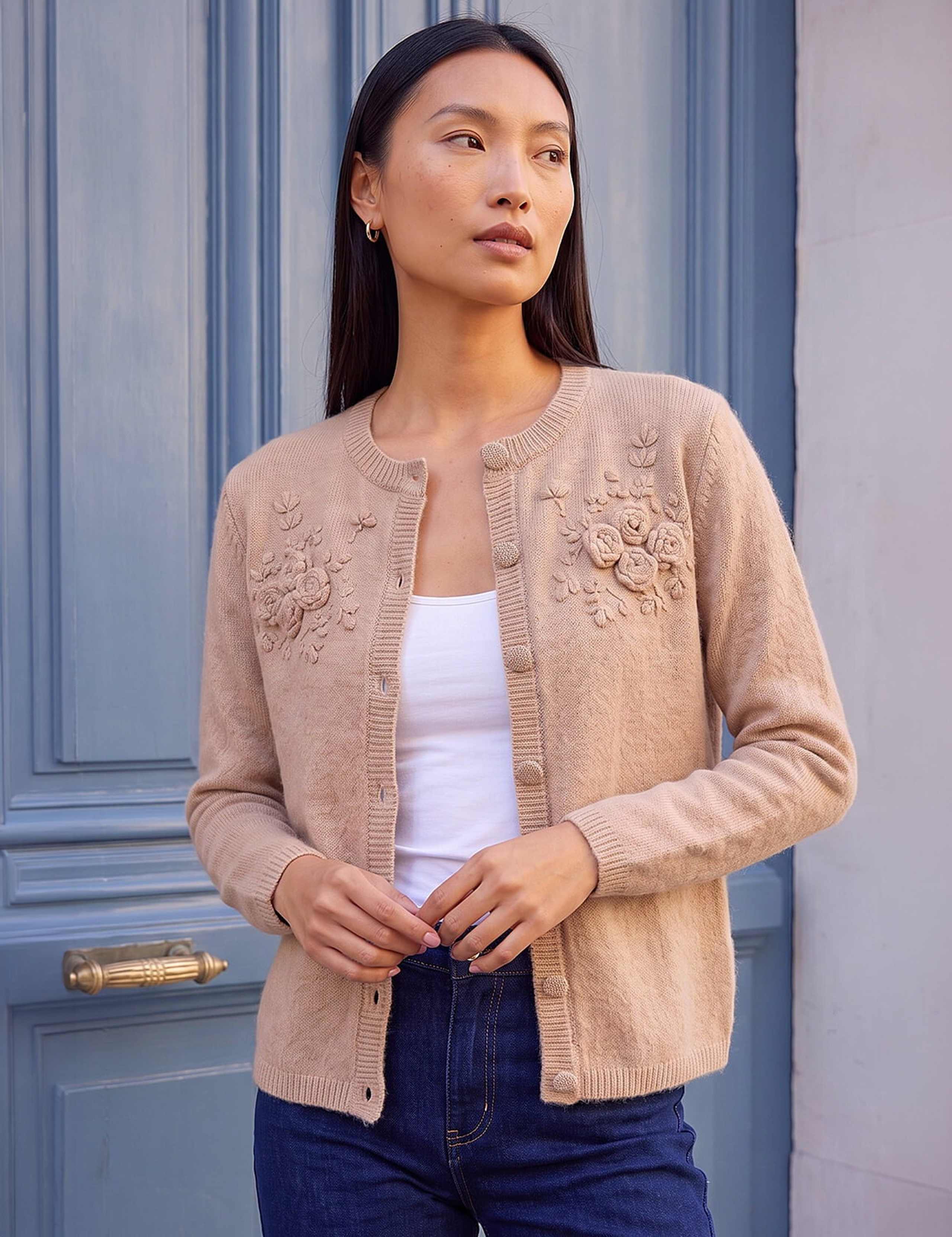 Floral Corsage Cardigan