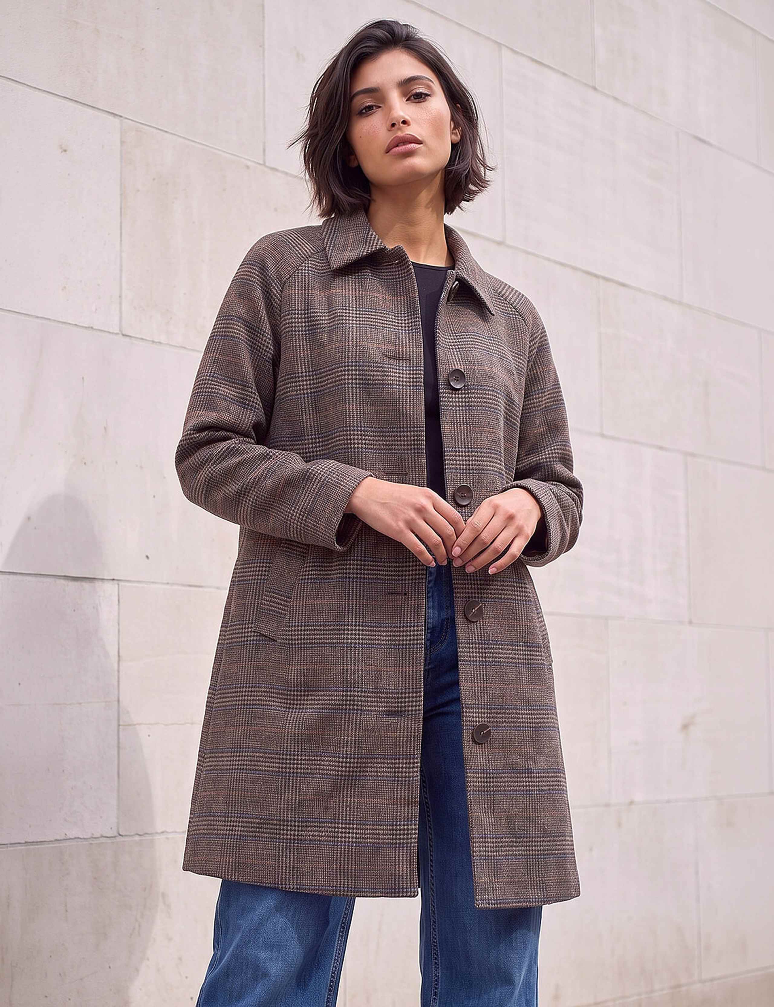 Petite Check Coat