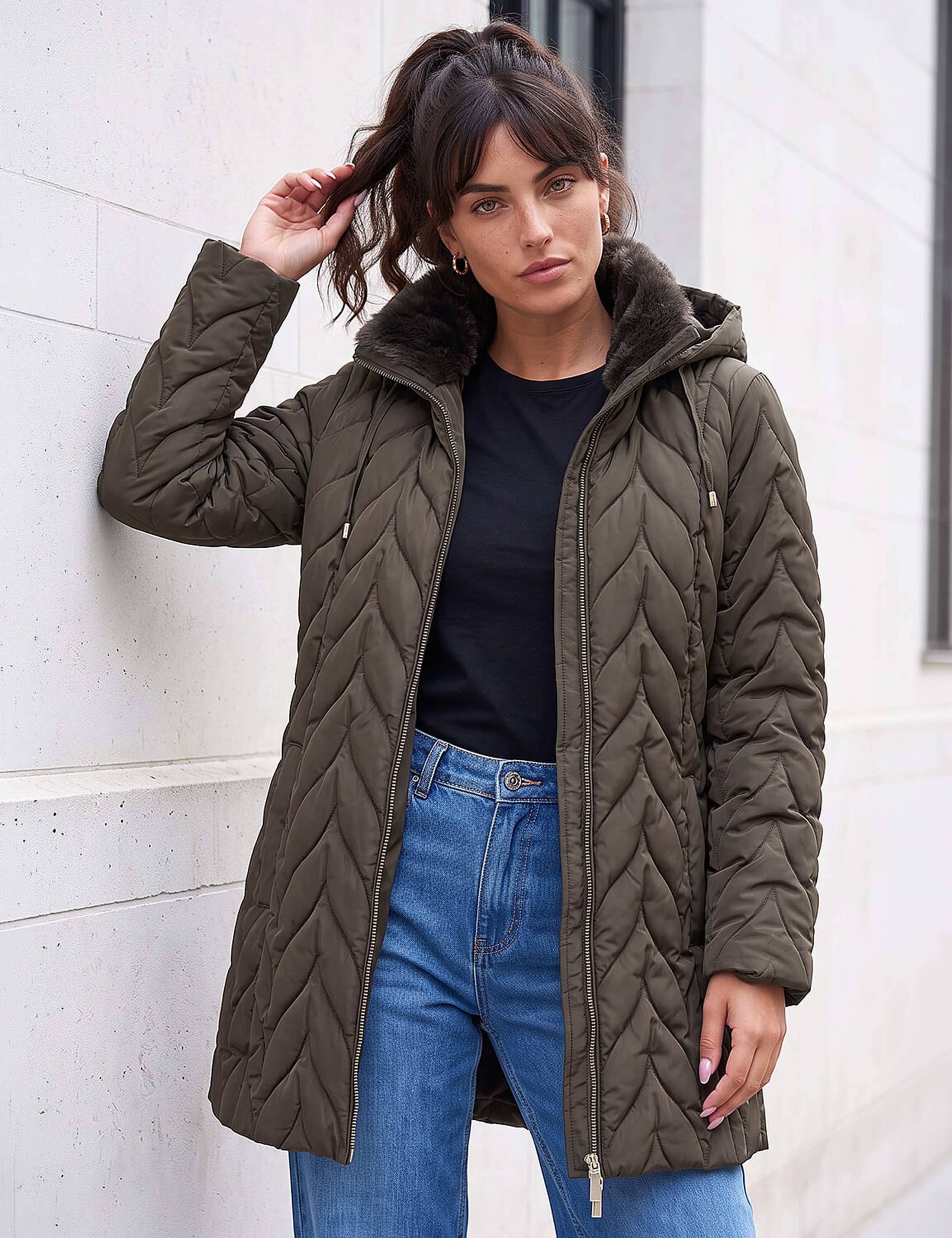Zig Zag Padded Coat