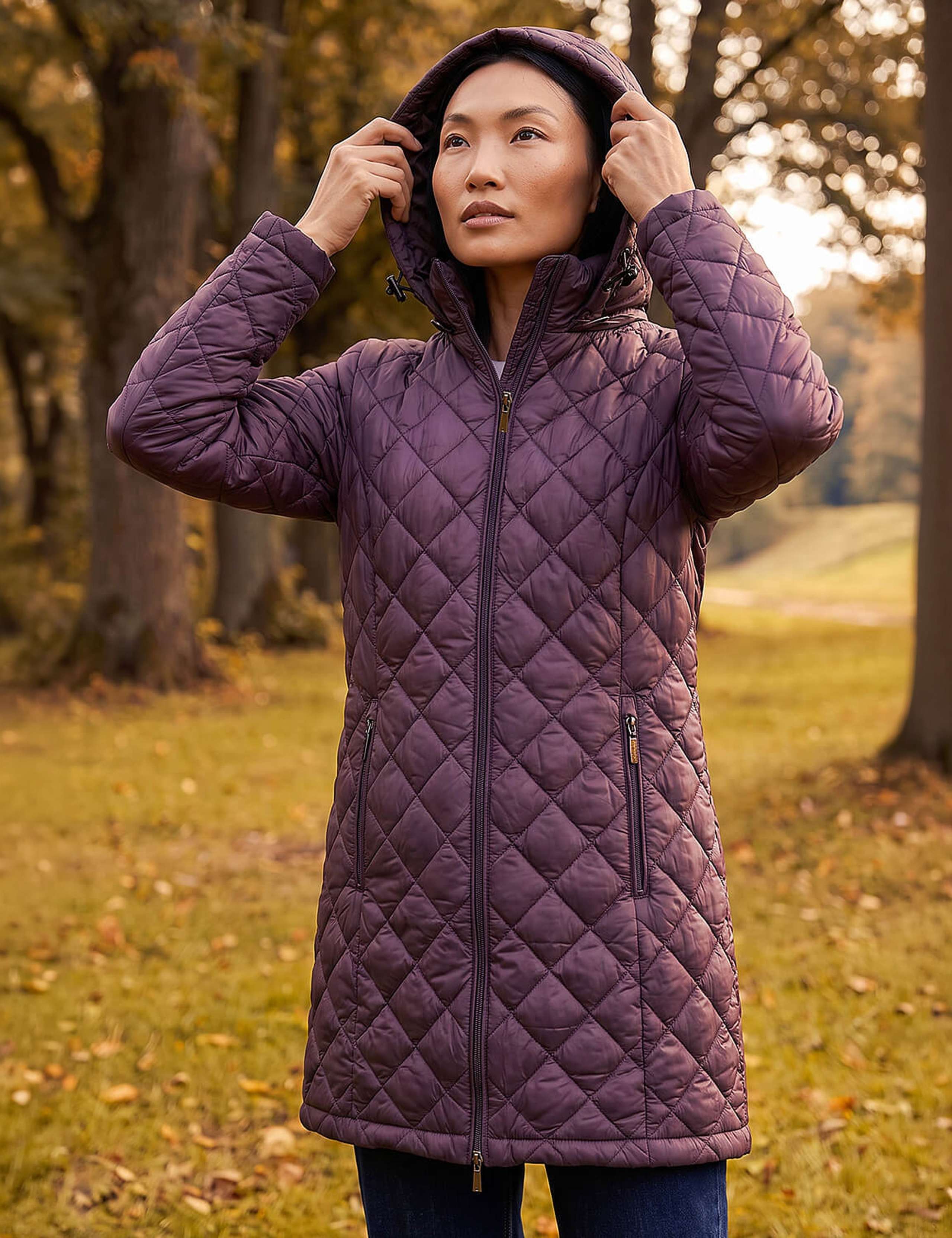 Two Tone Diamond Quilted Coat