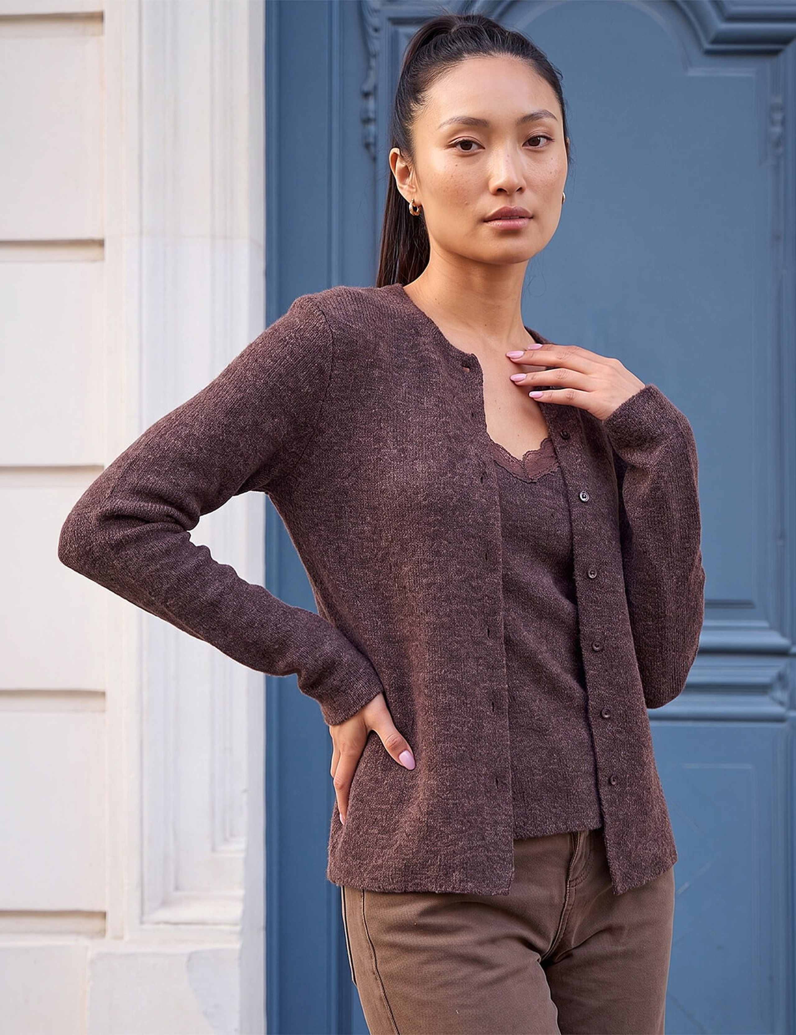 Lace Detail 2 In 1 Cardigan