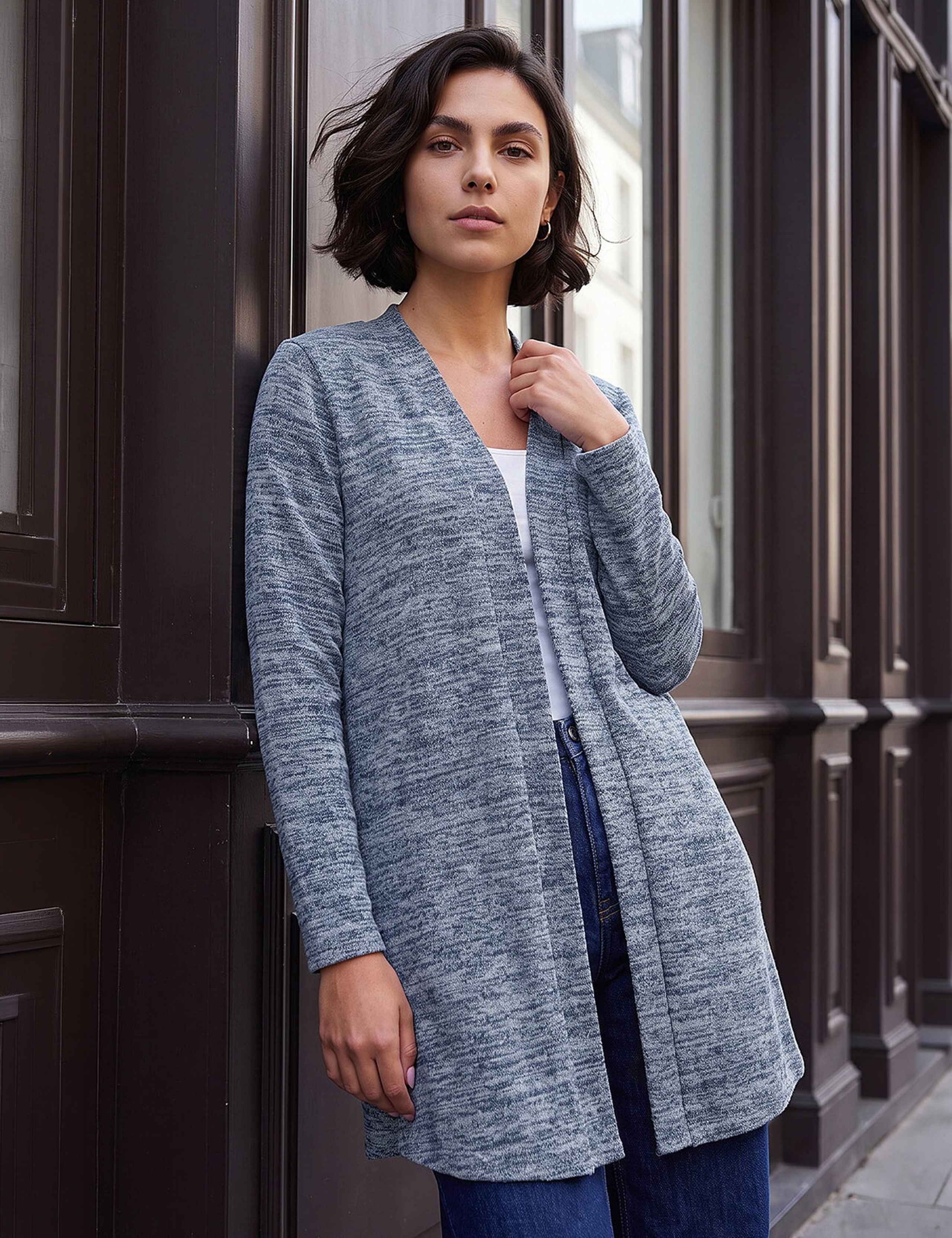 Rayon Blend Longline Cardigan