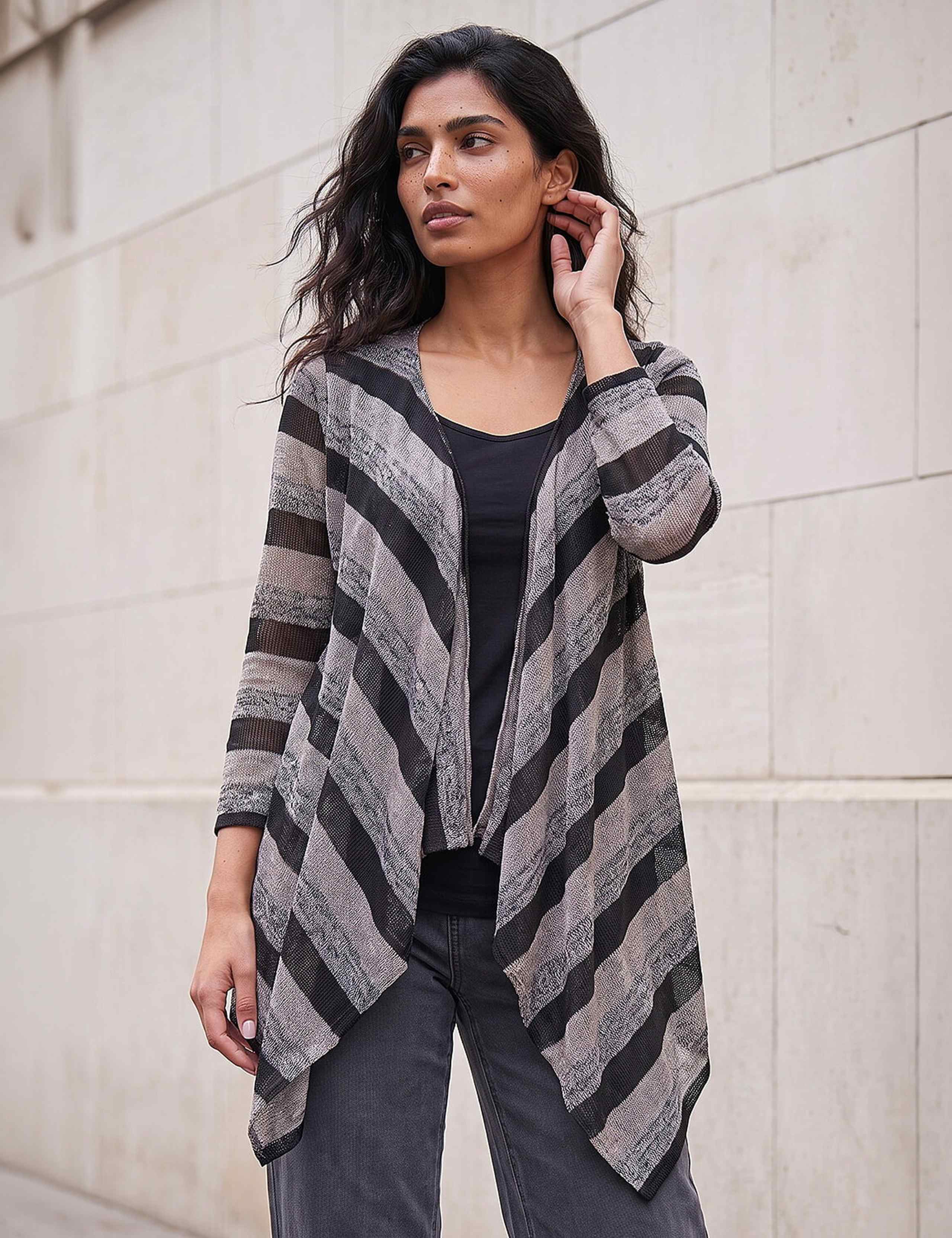 Metallic Striped Cardigan