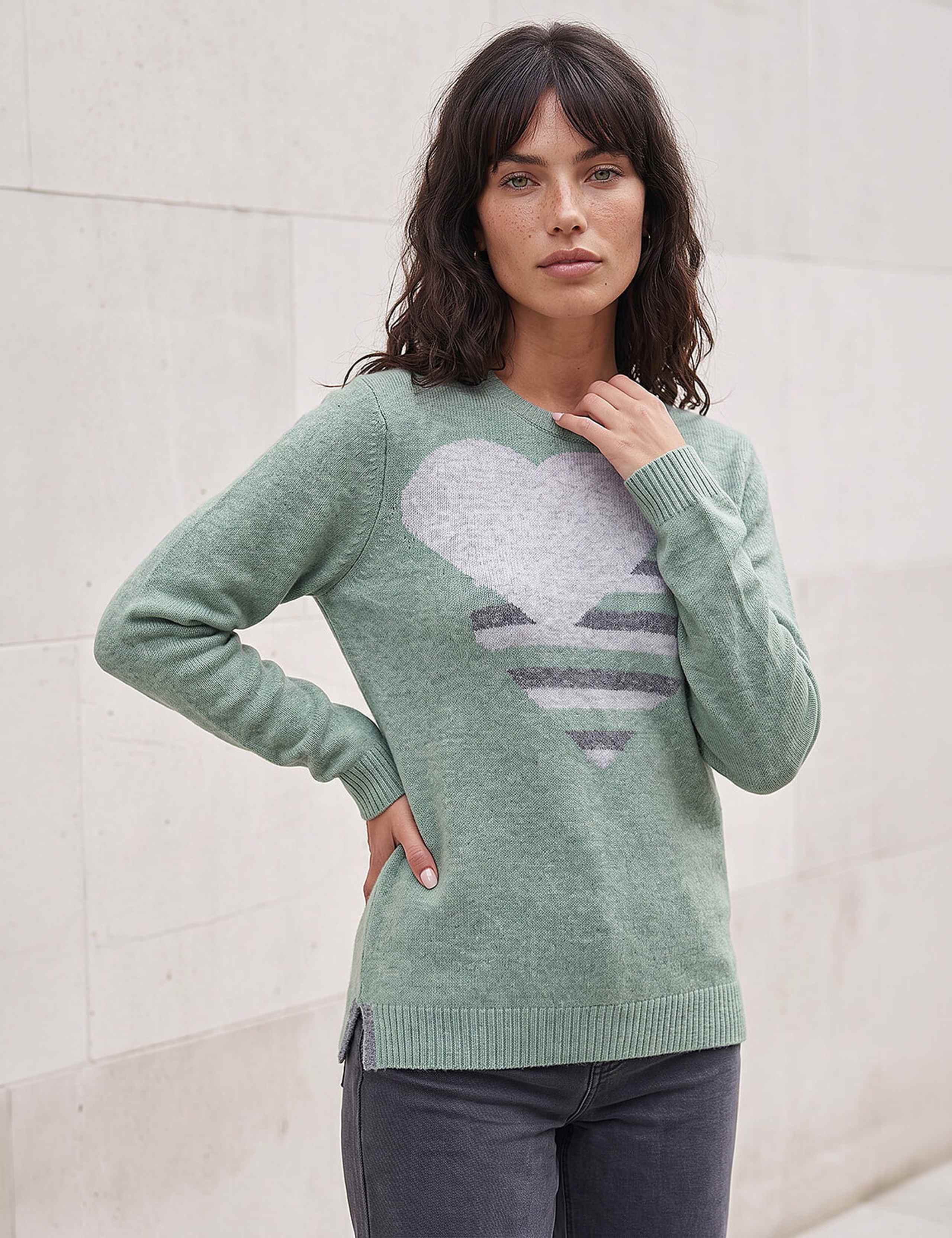 Heart Crew Neck Knit Jumper