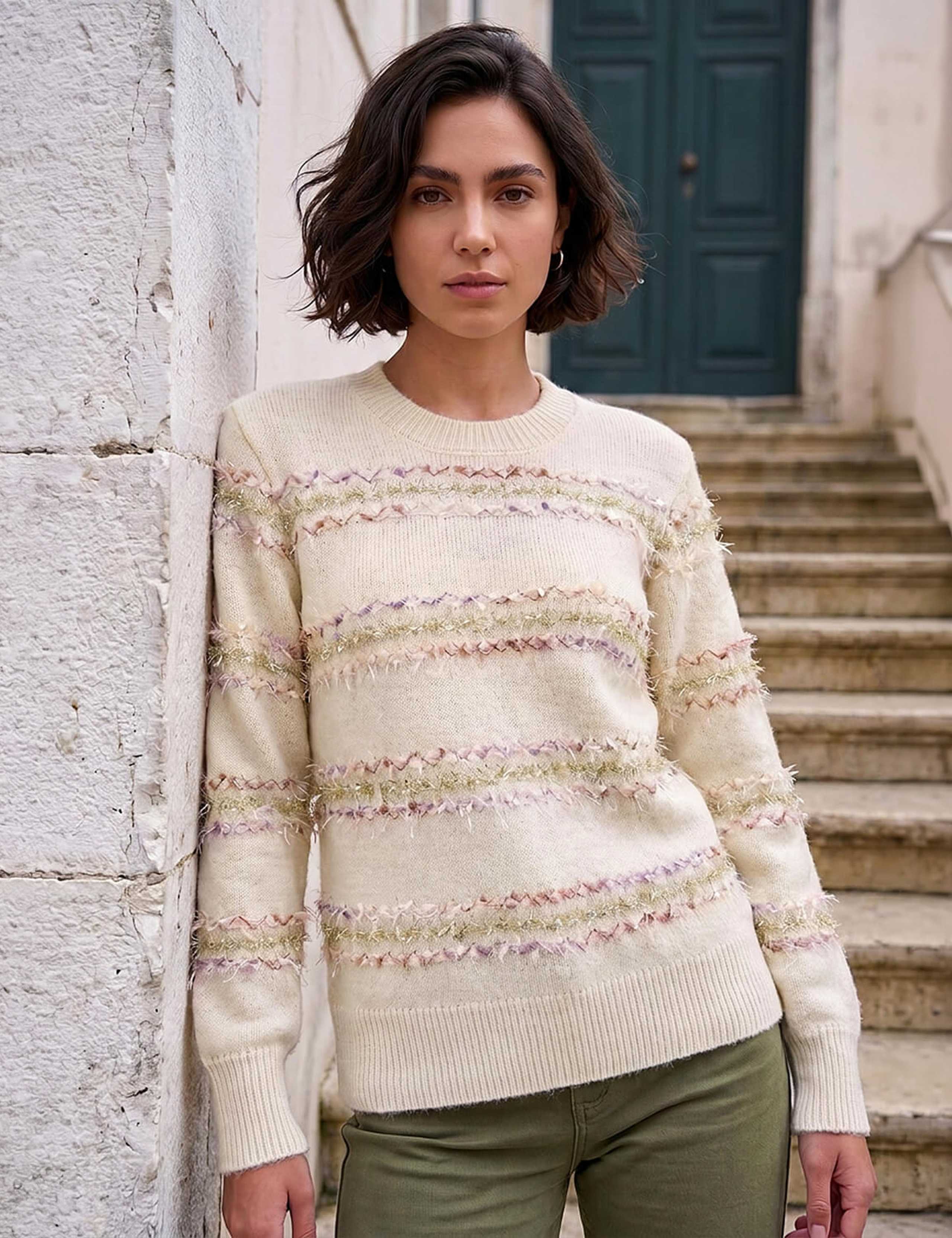 Textured Striped Jumper