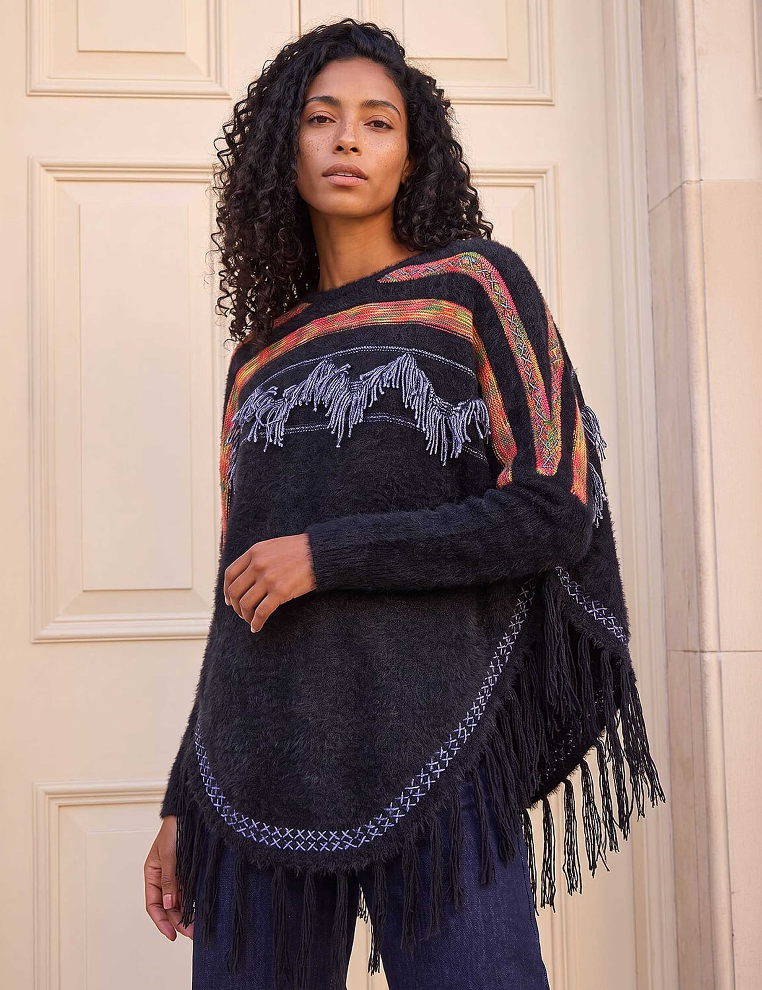 Jacquard Tassel Knit Jumper