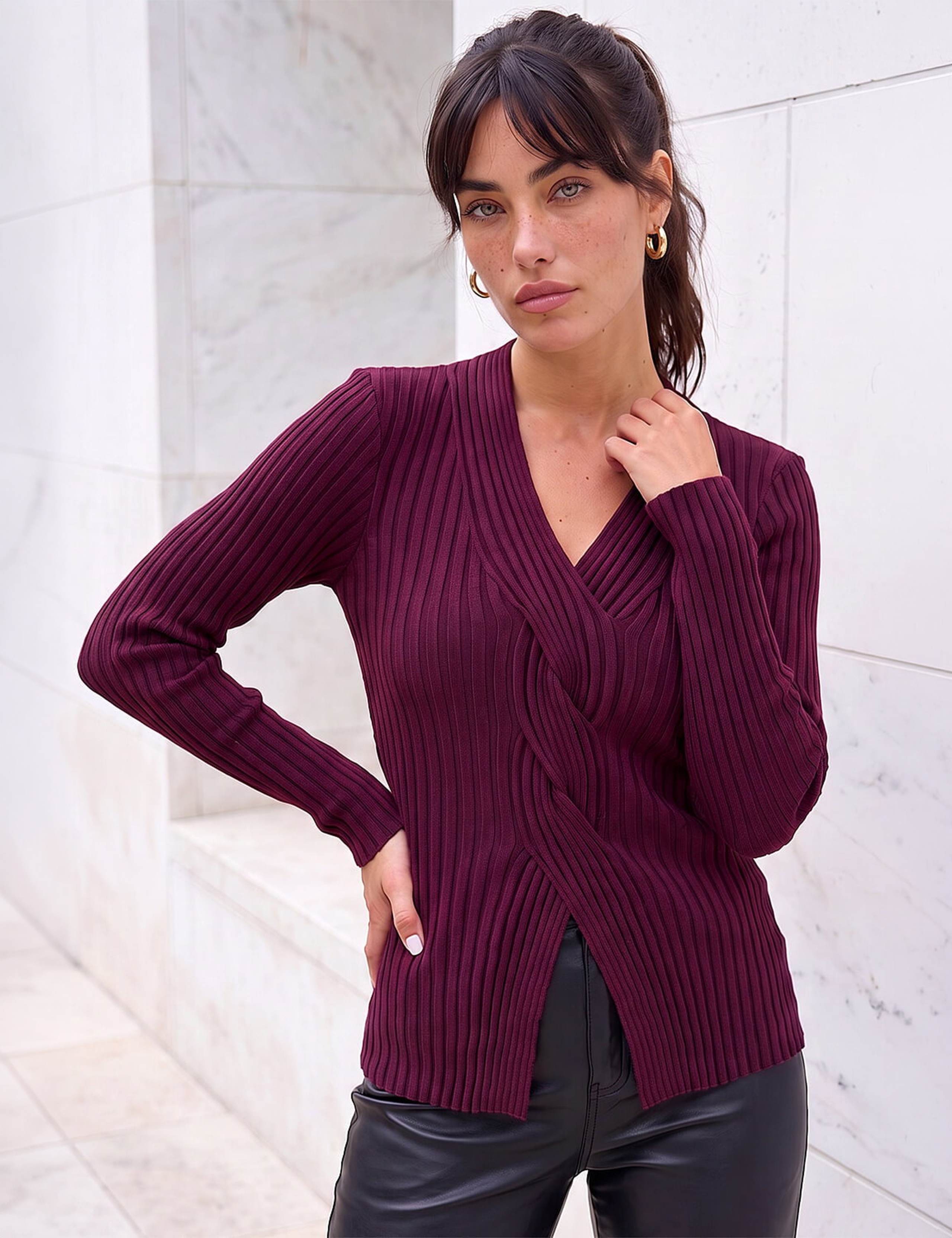 Cable Rib Knit Jumper