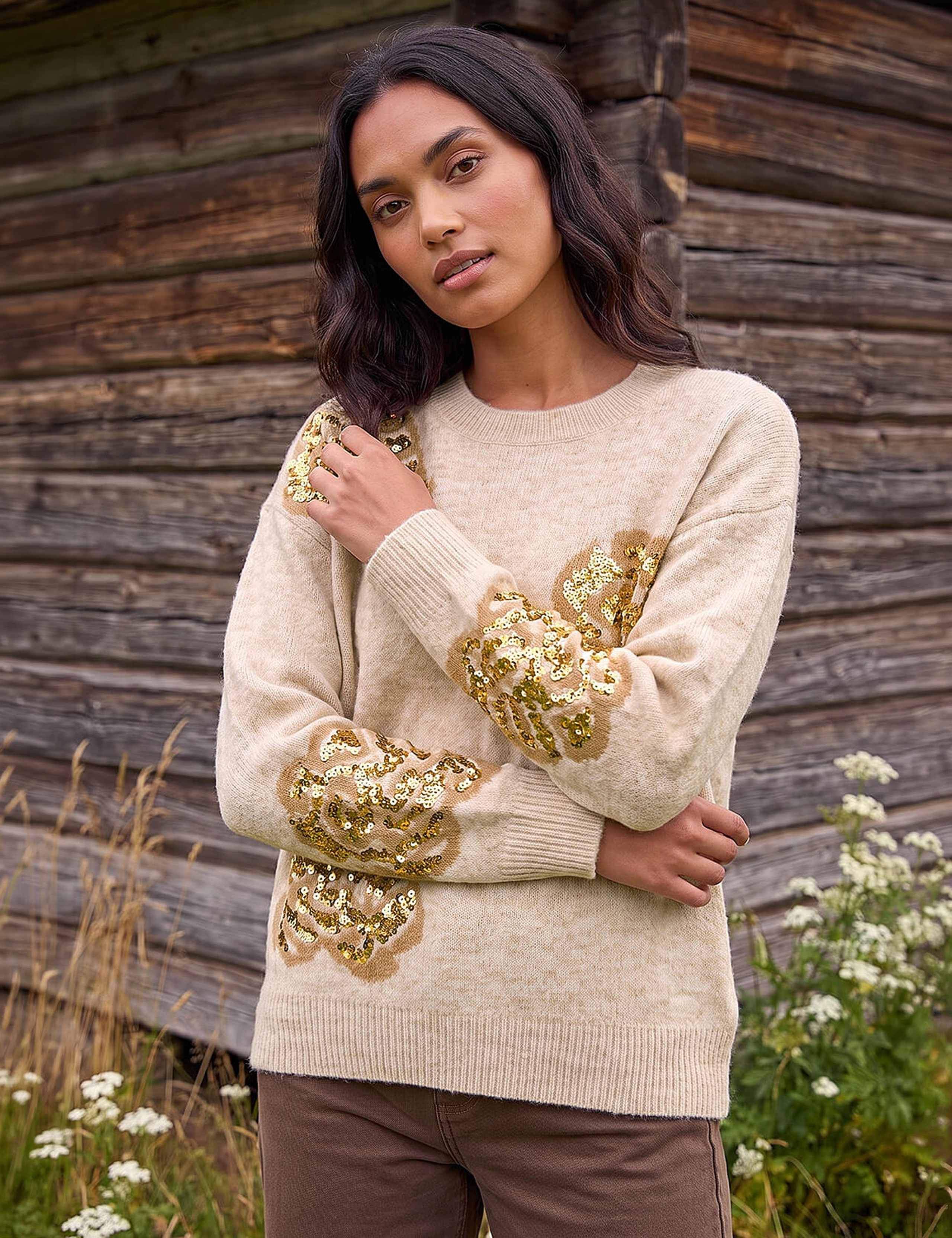Floral Sequin Jumper