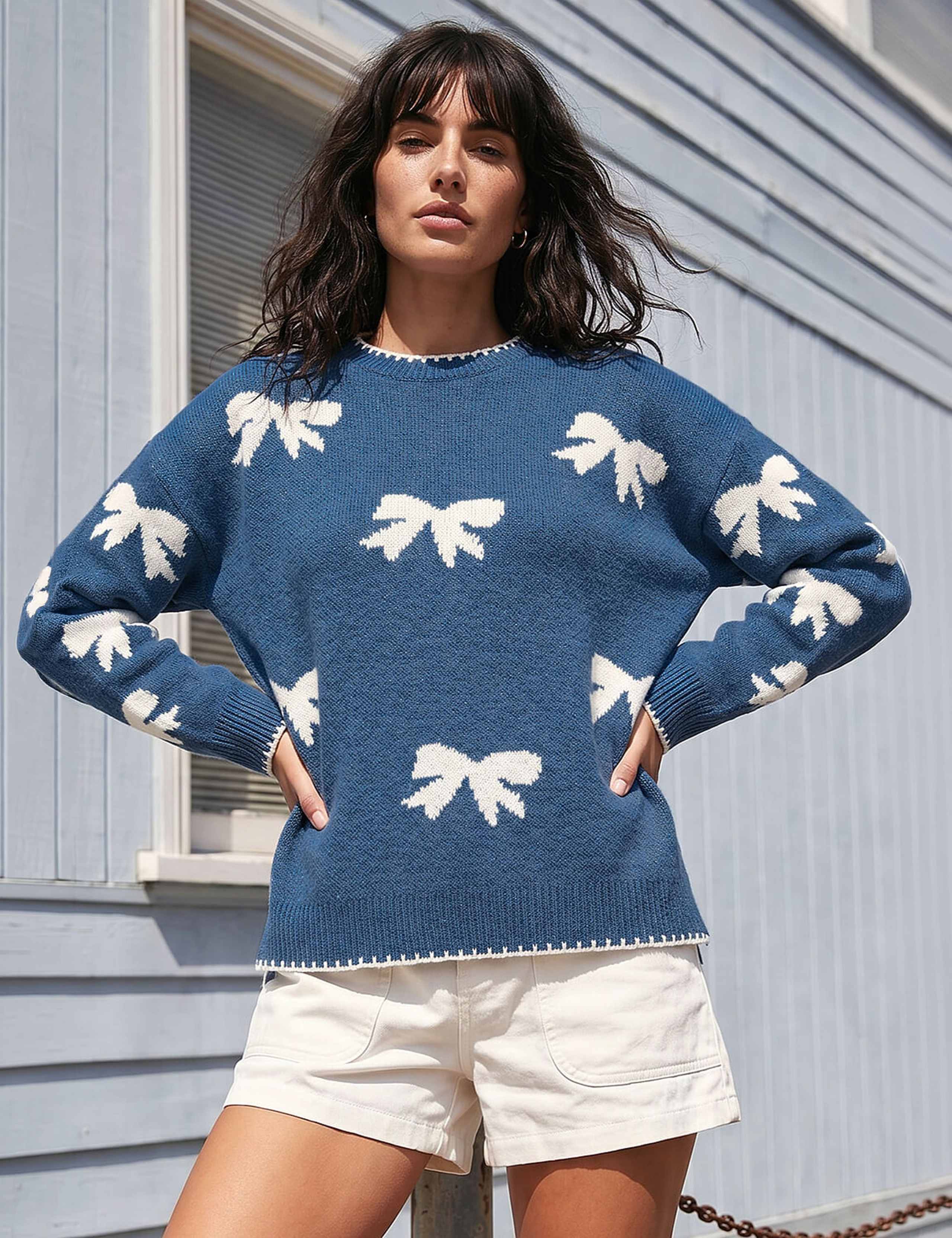 Bow Stitch Detail Jumper