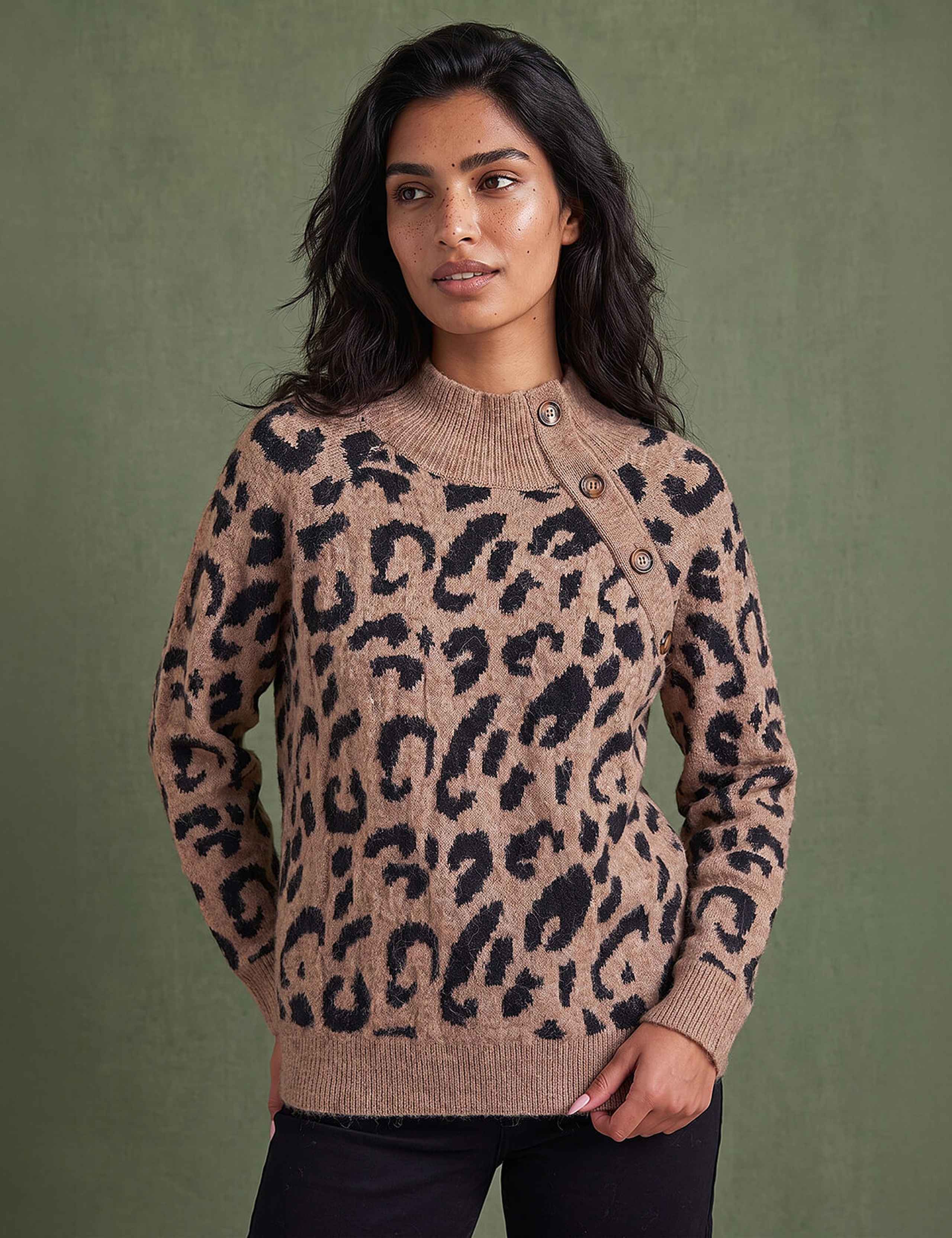 Animal Print Jacquard Jumper