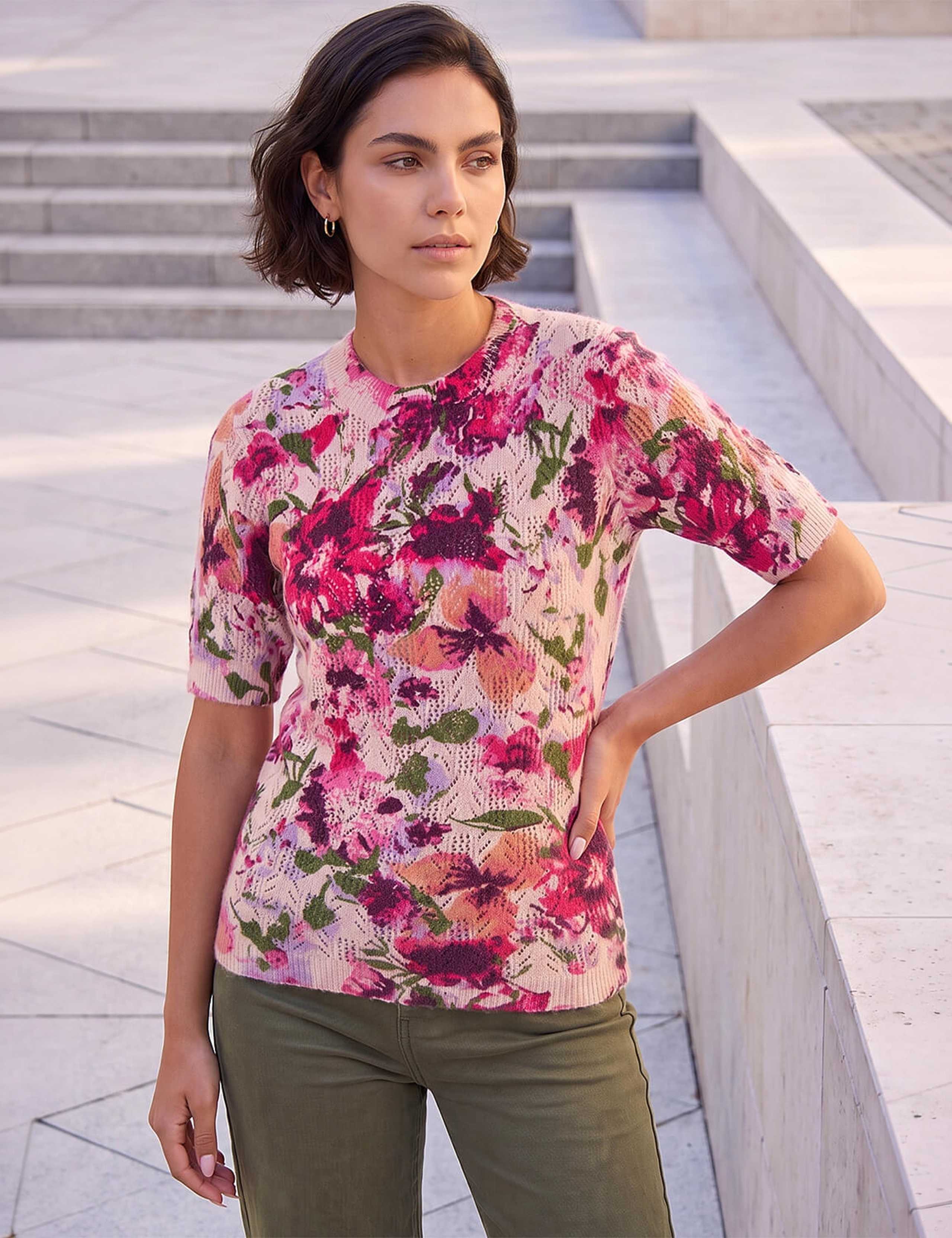 Floral Pointelle Jumper