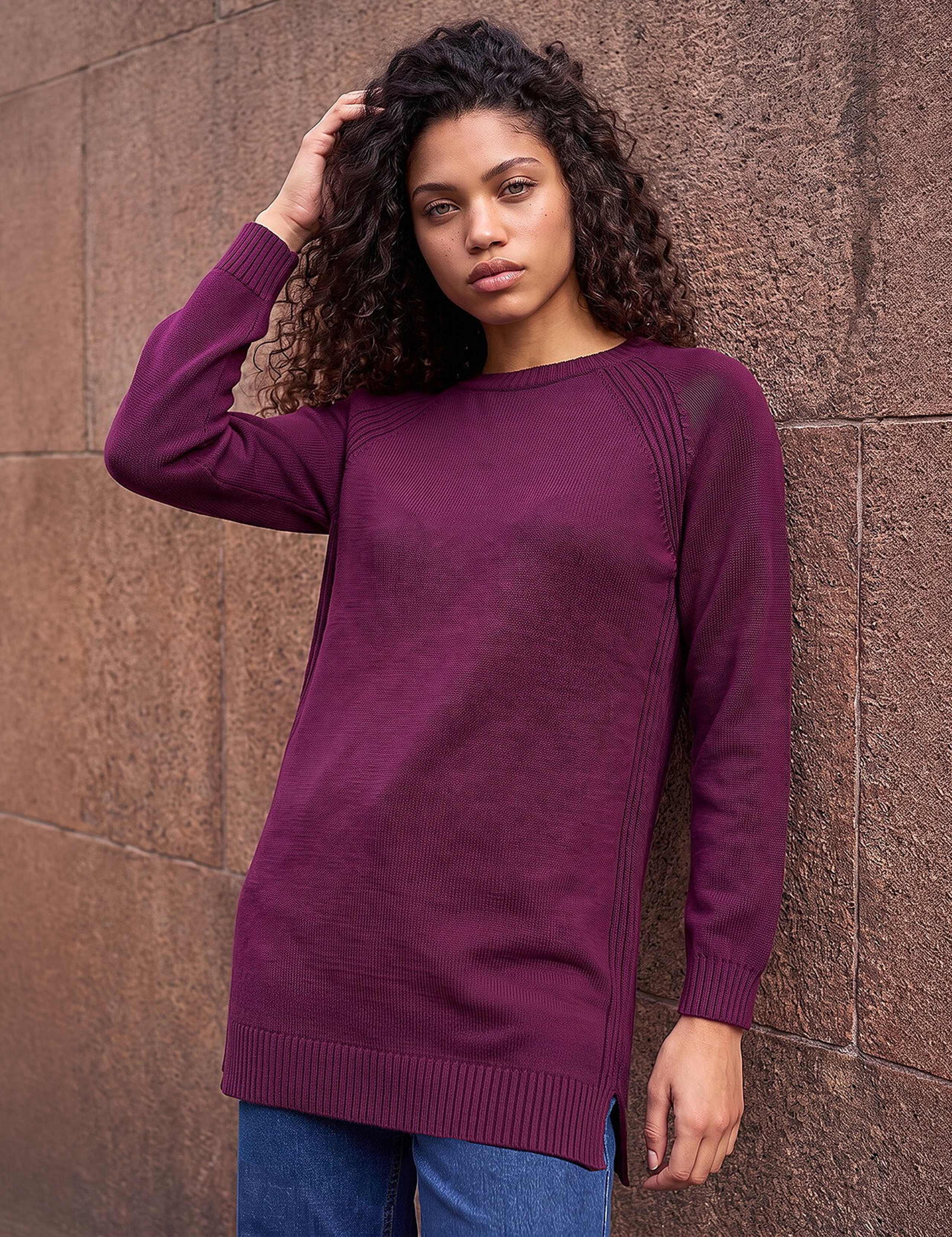 Petite Rayon Blend Relaxed Longline Jumper