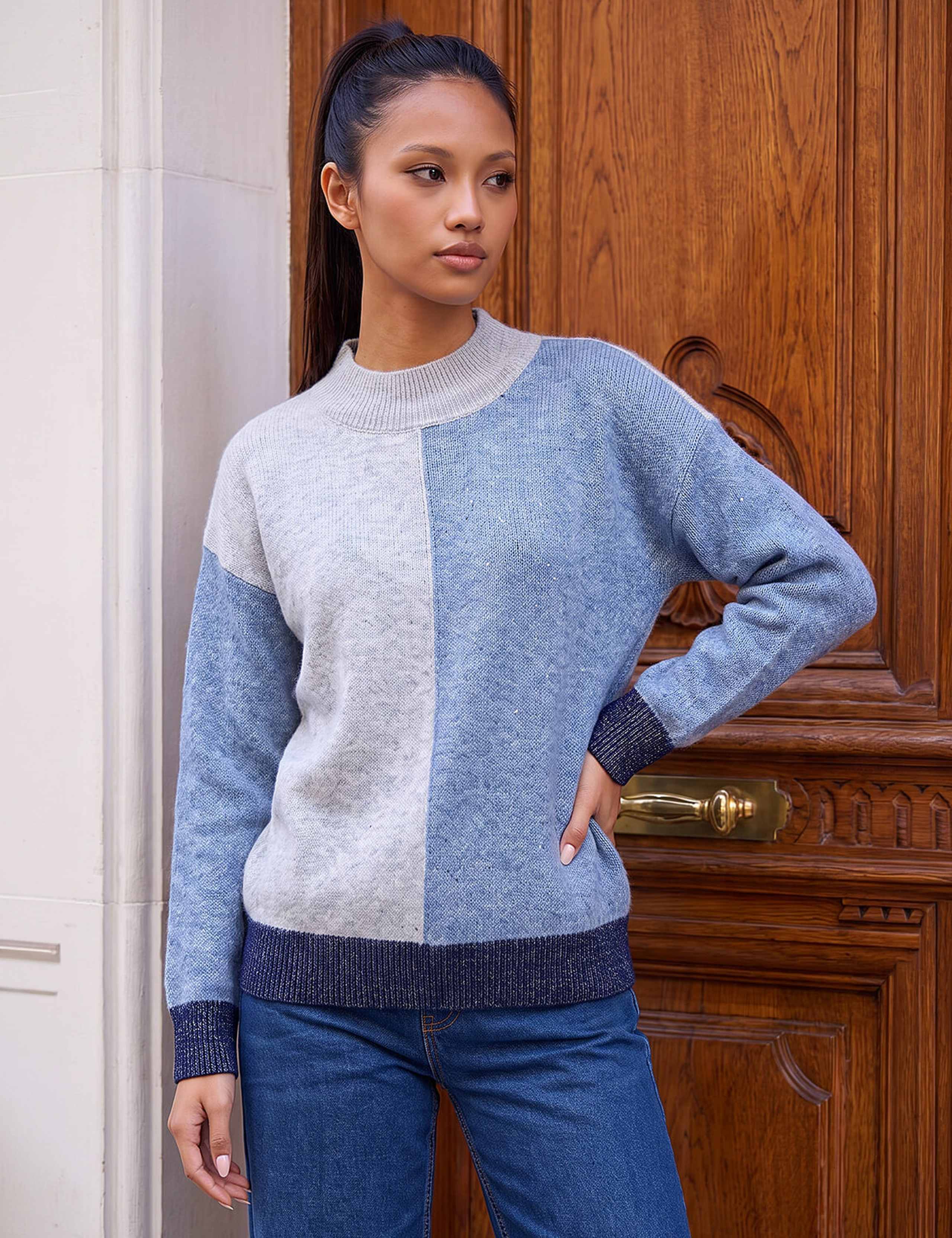Sequin Colour Block Jumper