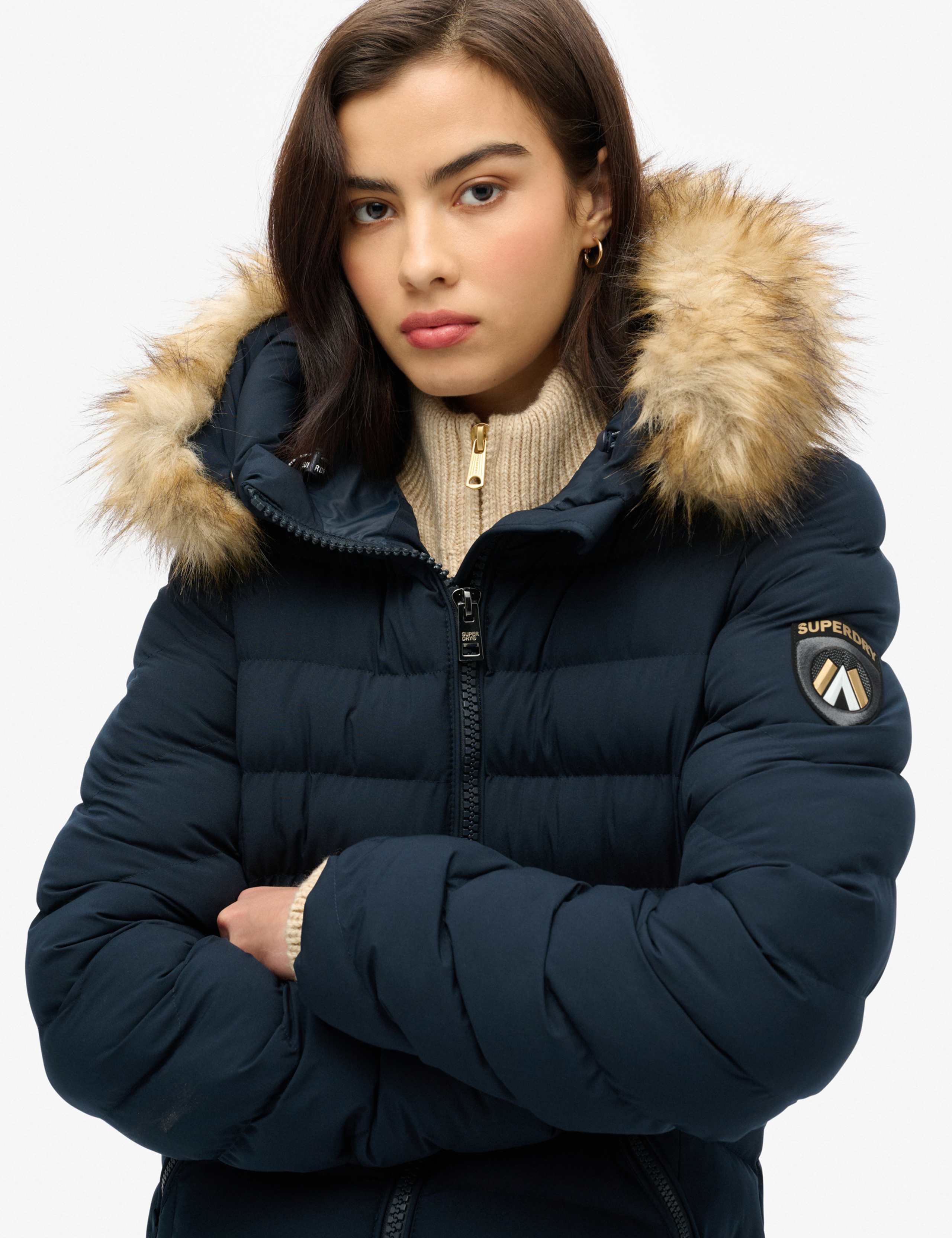 Padded Quilted Hooded Longline Jacket