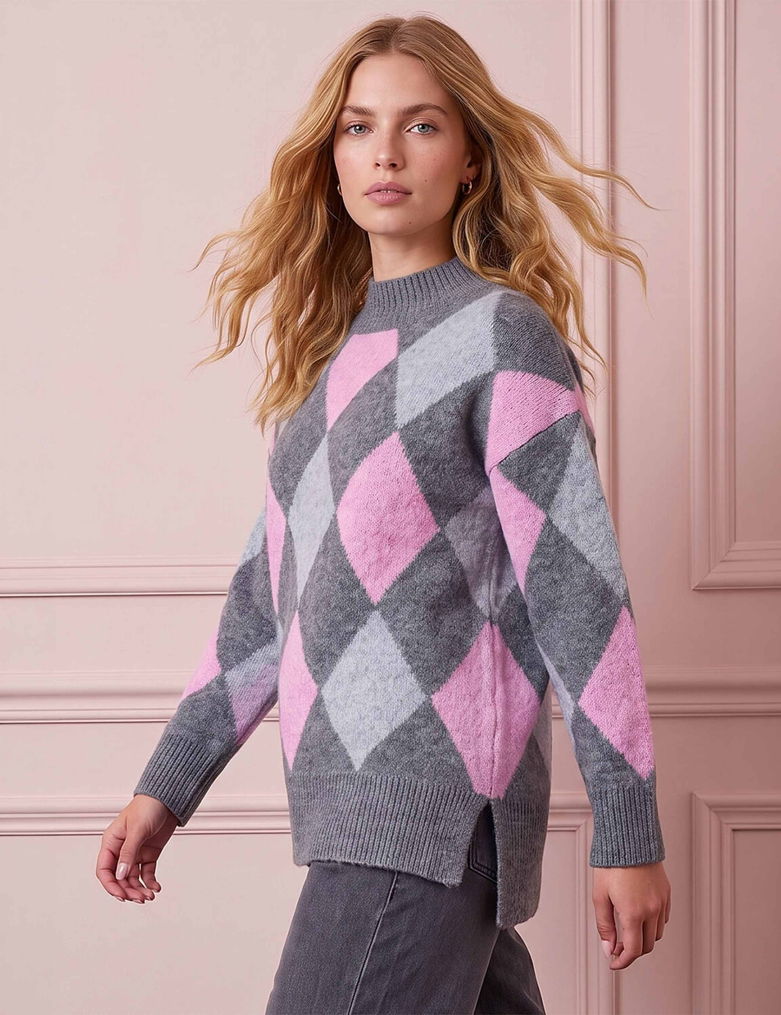 Diamond Argyle Knitted Jumper