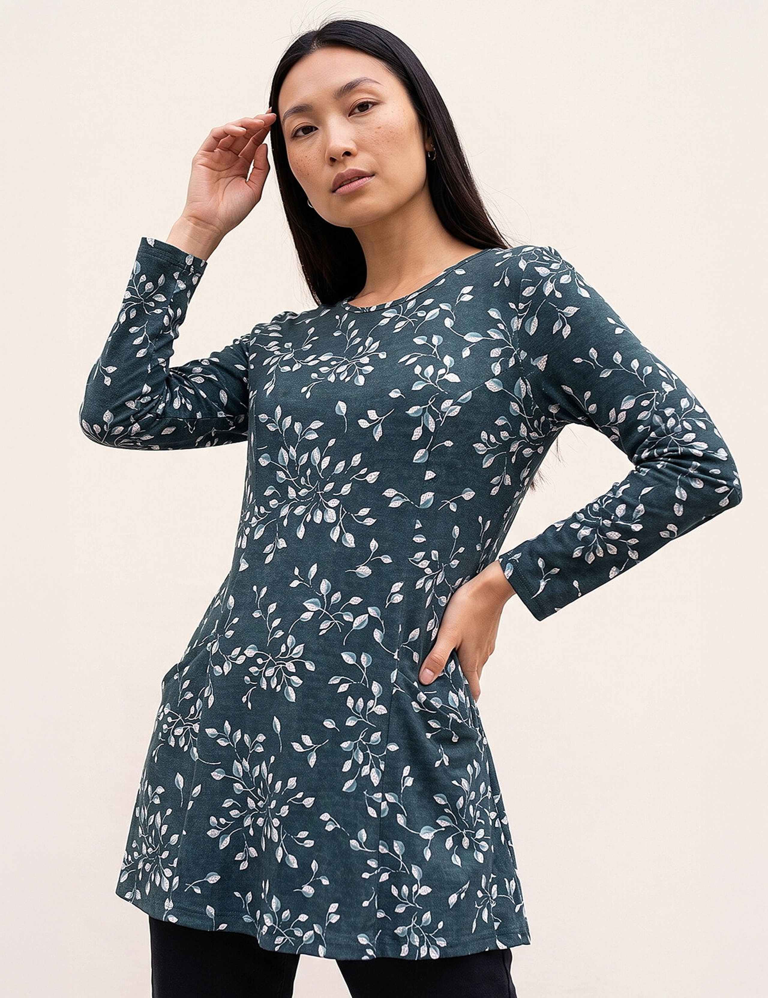 Floral Puff Print Longline Top
