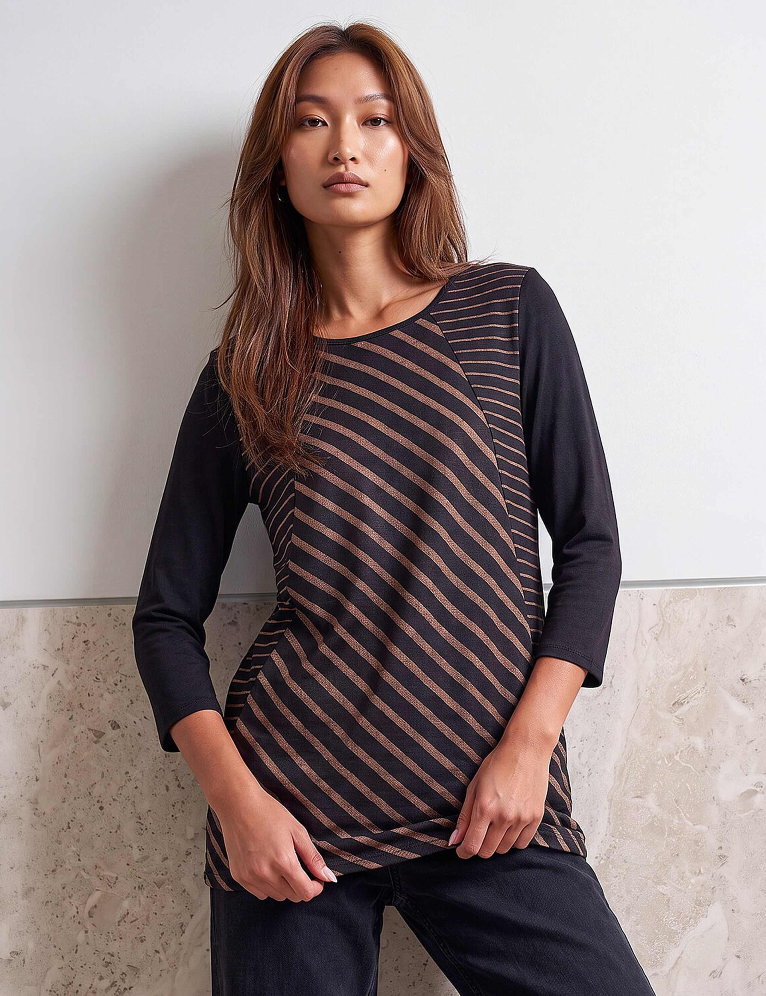 Striped Scarf Detail Top