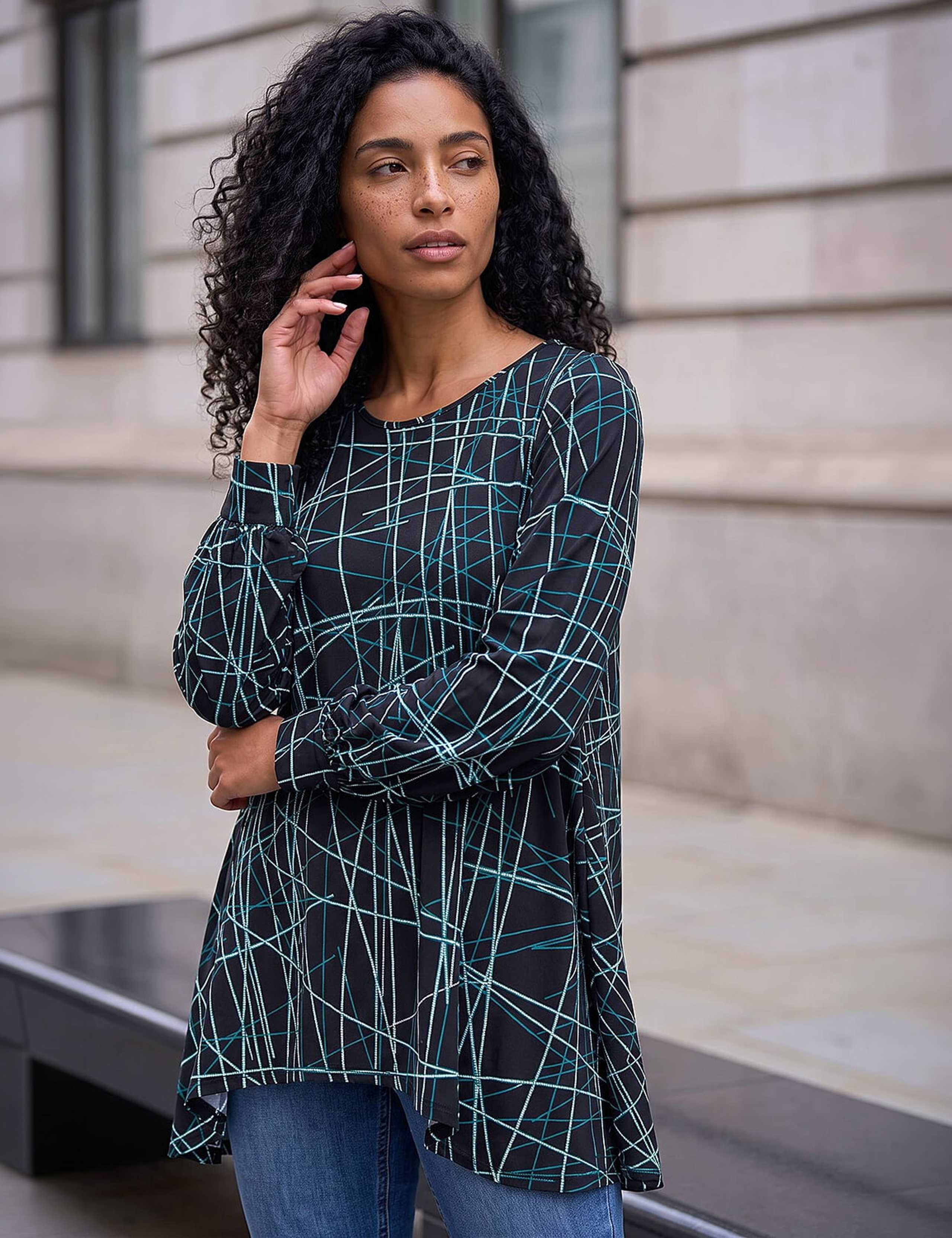 Geometric Collared Top