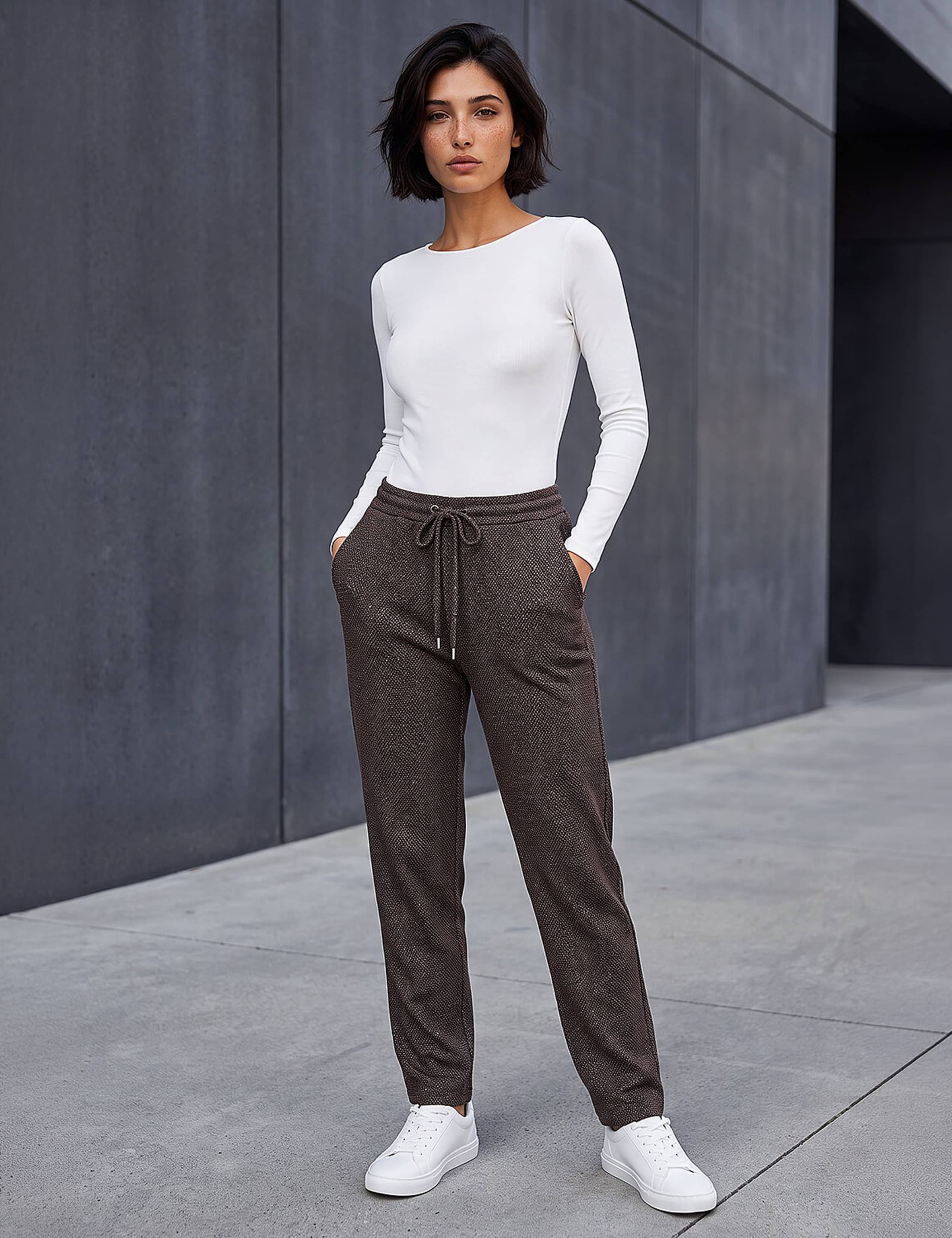 Petite Abstract Trousers with Stretch