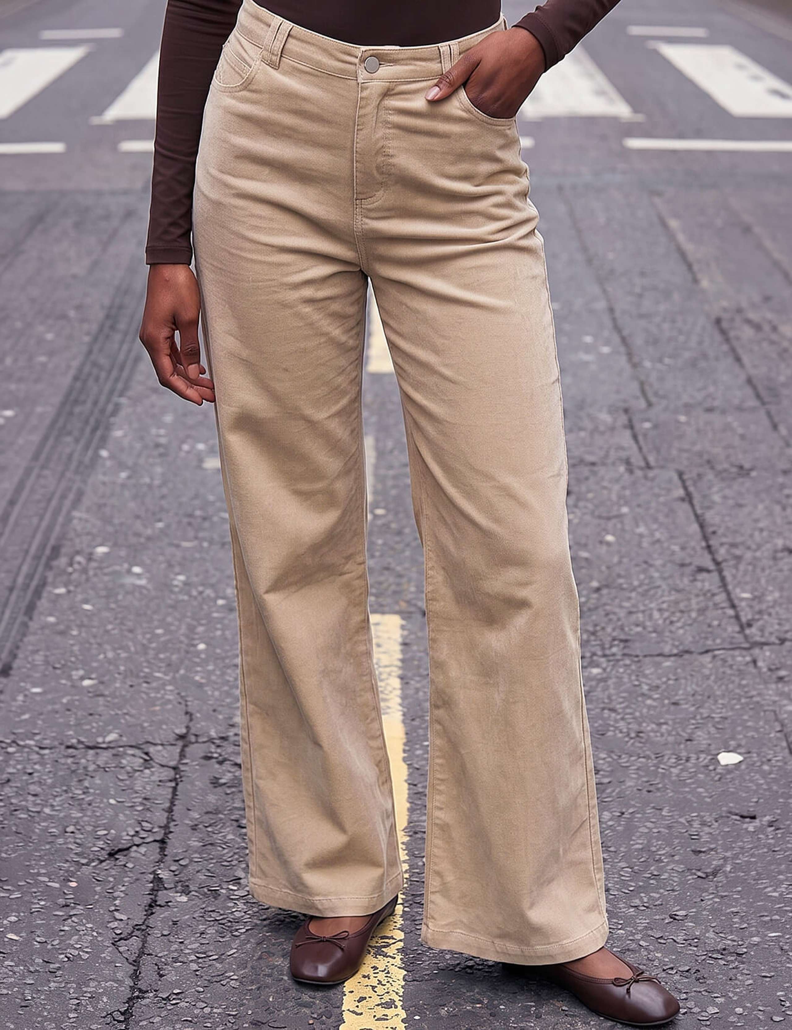 Petite Cotton Rich Cord Wide Leg Trousers