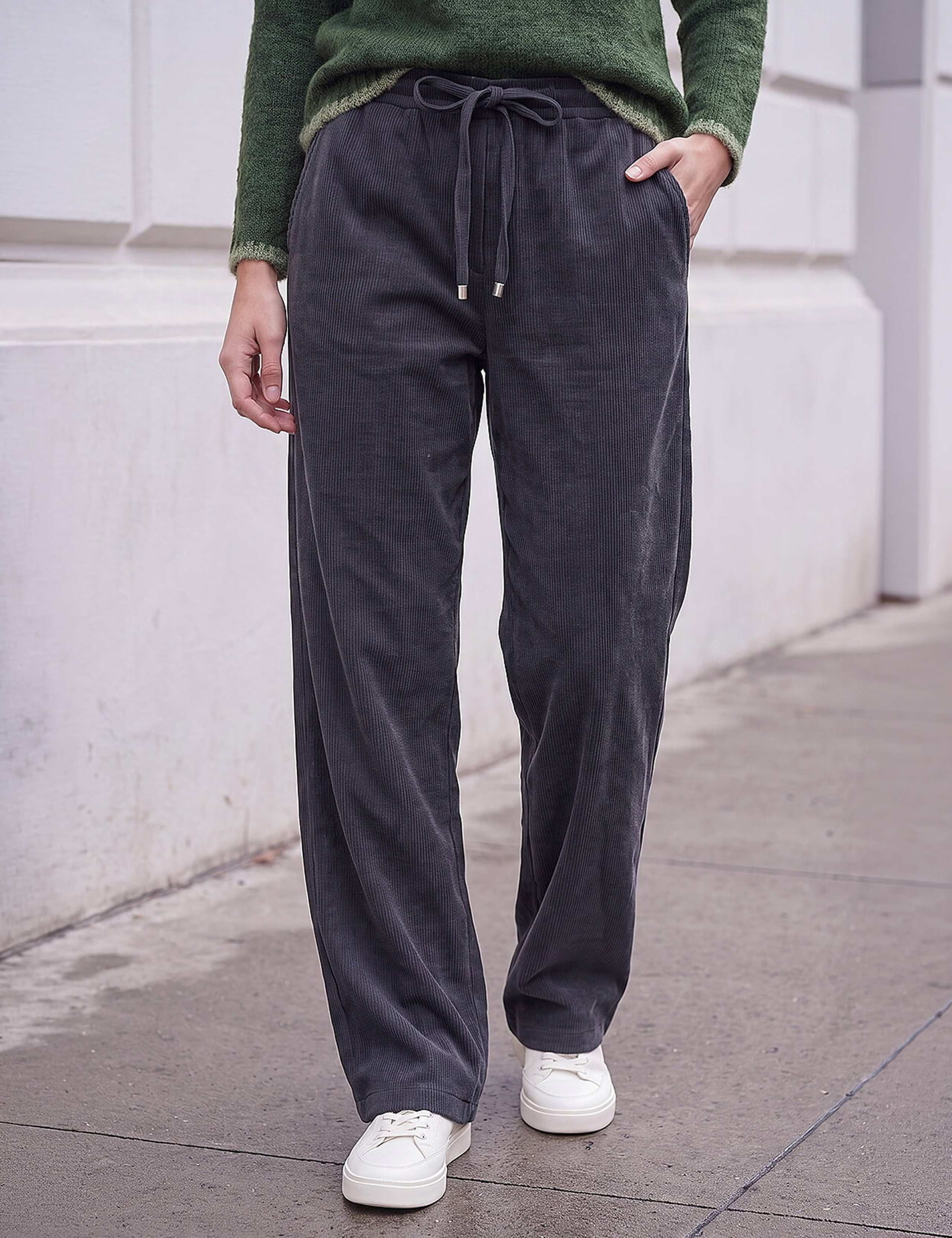 Petite Cord Drawstring Trousers