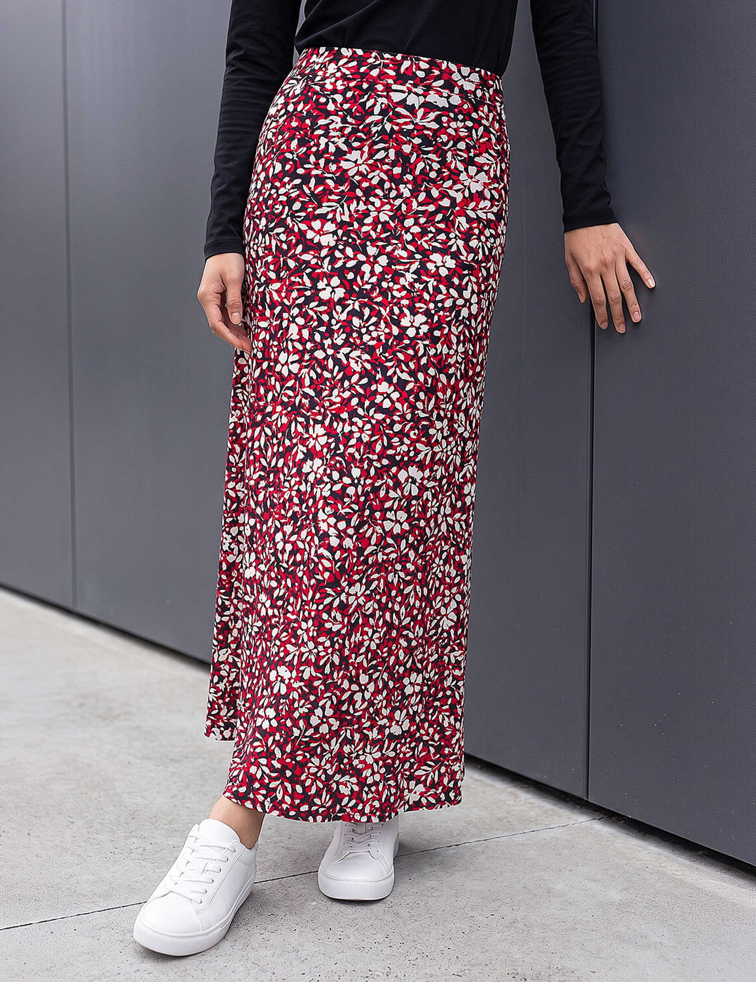 Floral Knee Length A Line Skirt