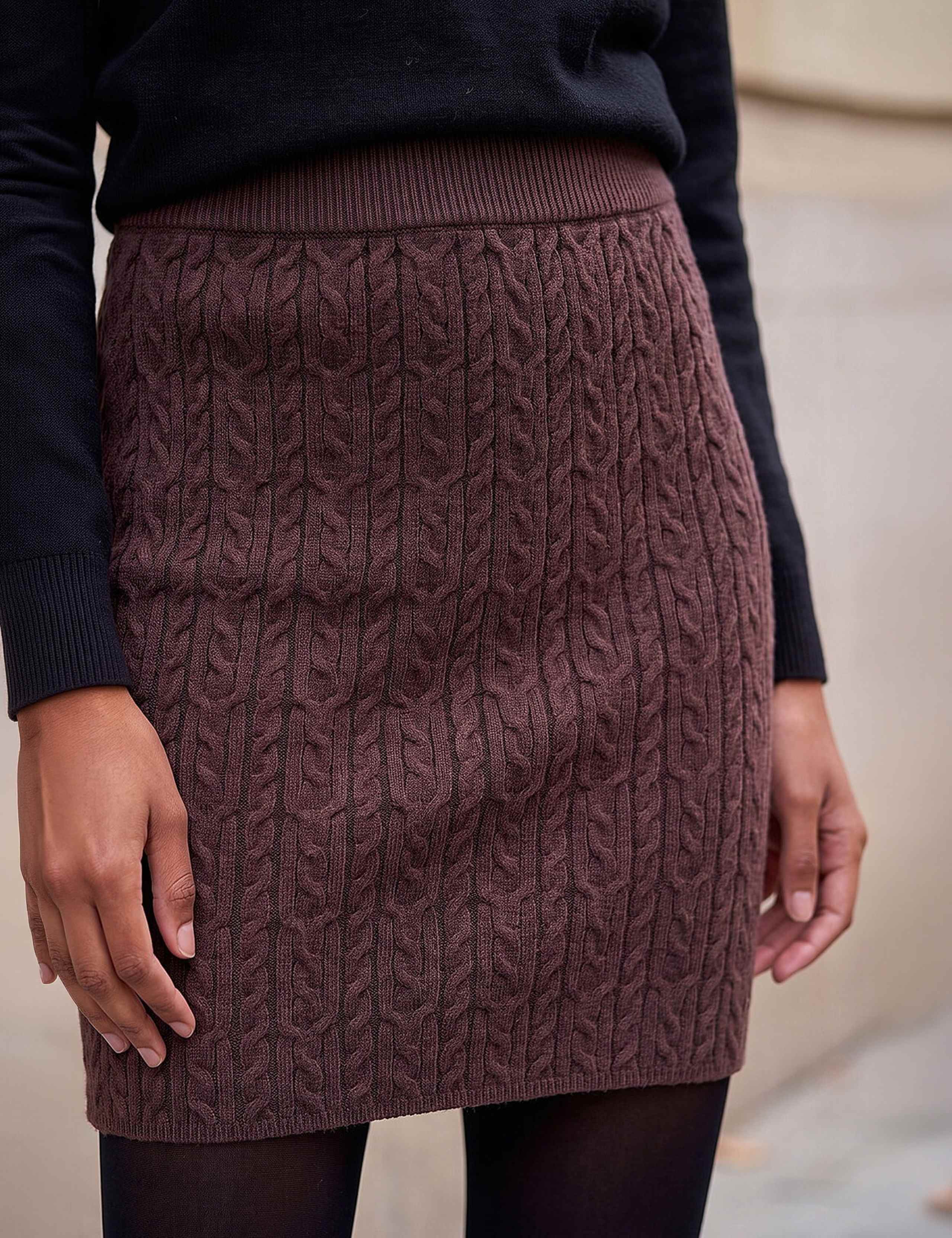 Cable Knit Elasticated Waist Skirt