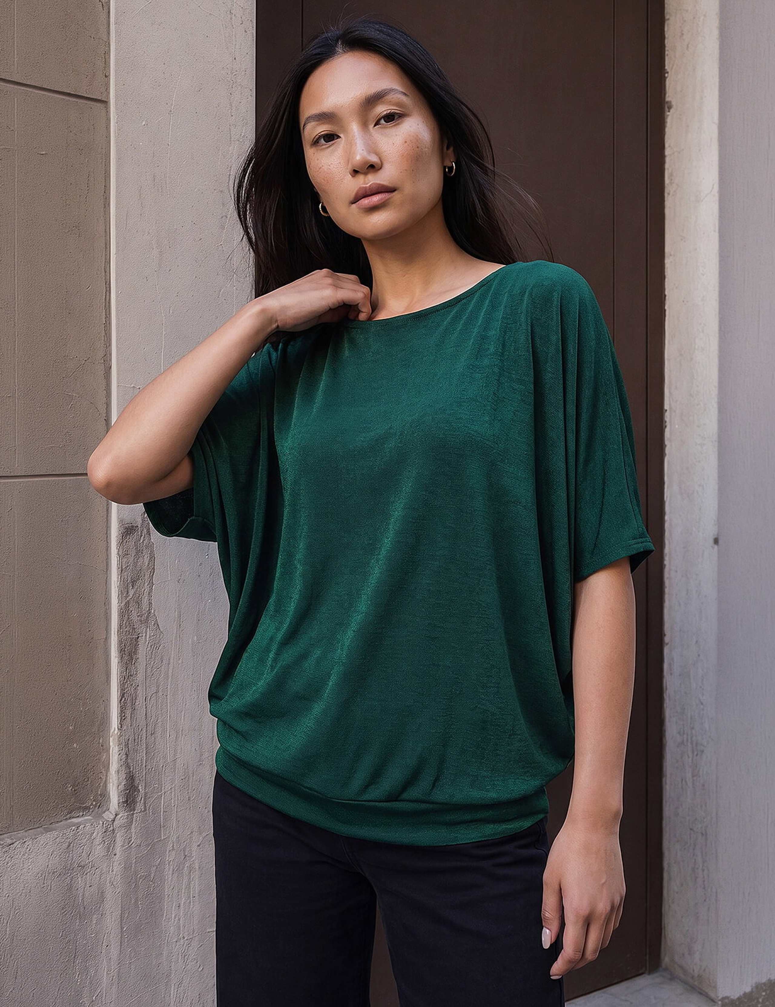 Bubble Hem Stretch Top