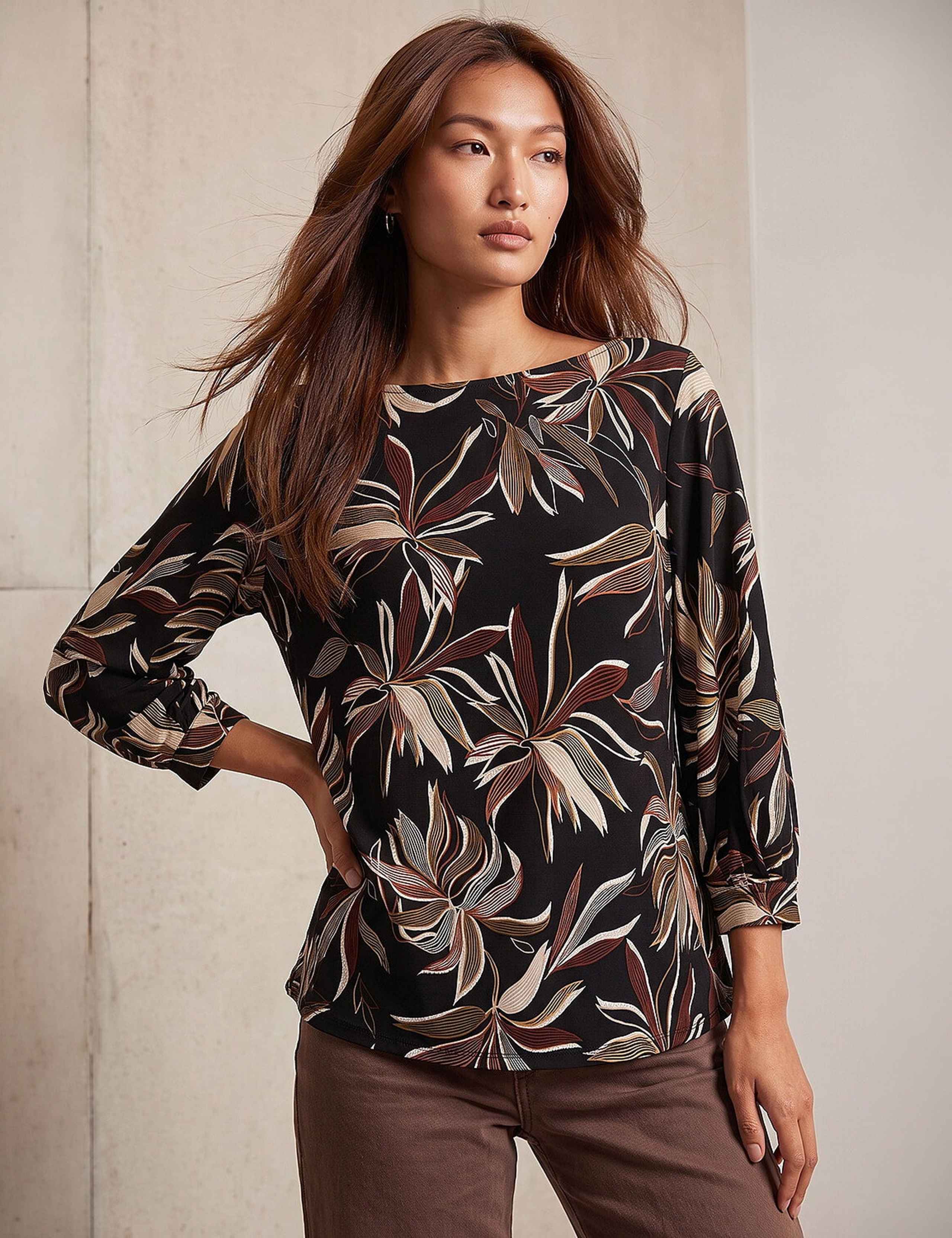 Puff Print Drop Shoulder Top