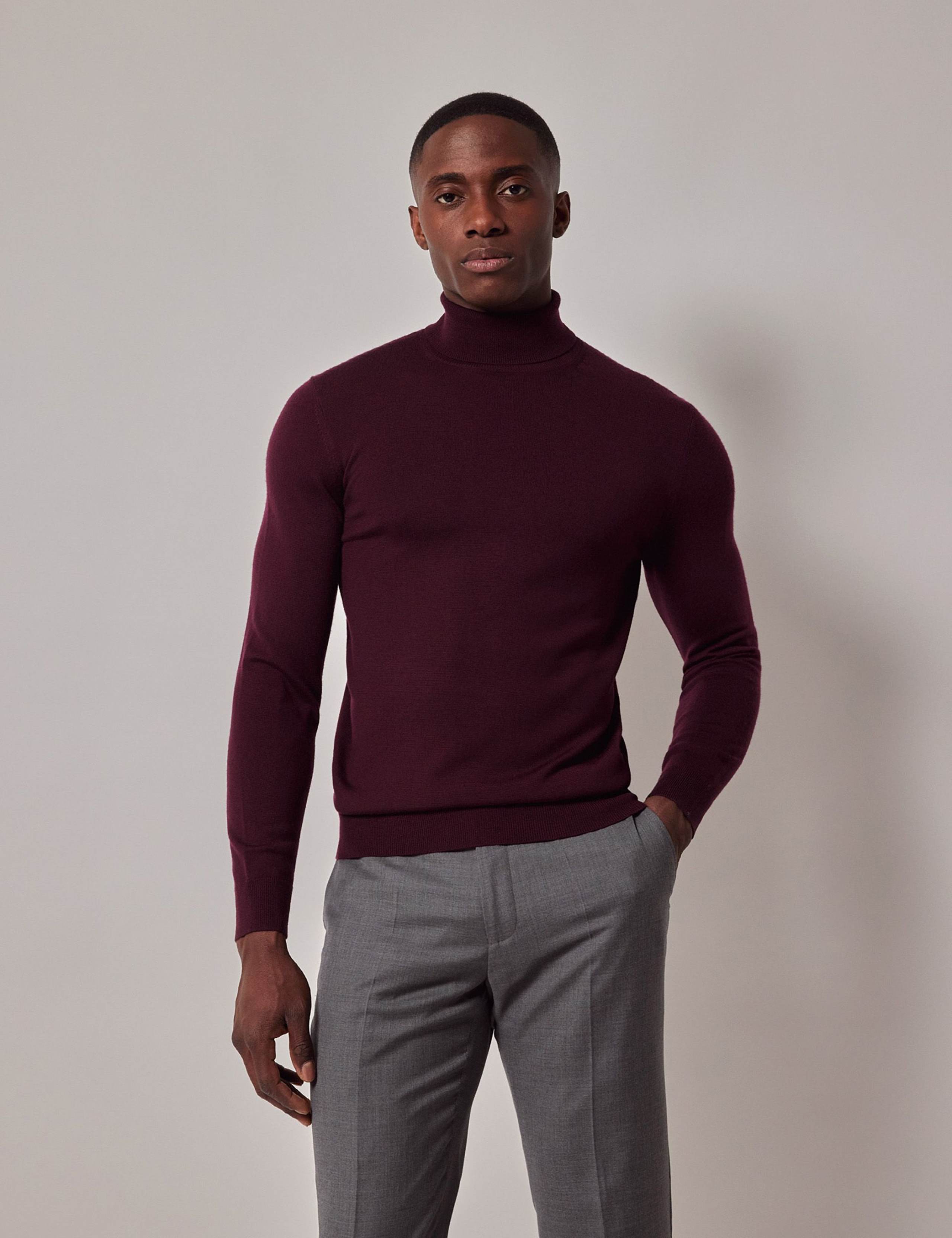 Pure Wool Roll Neck Jumper