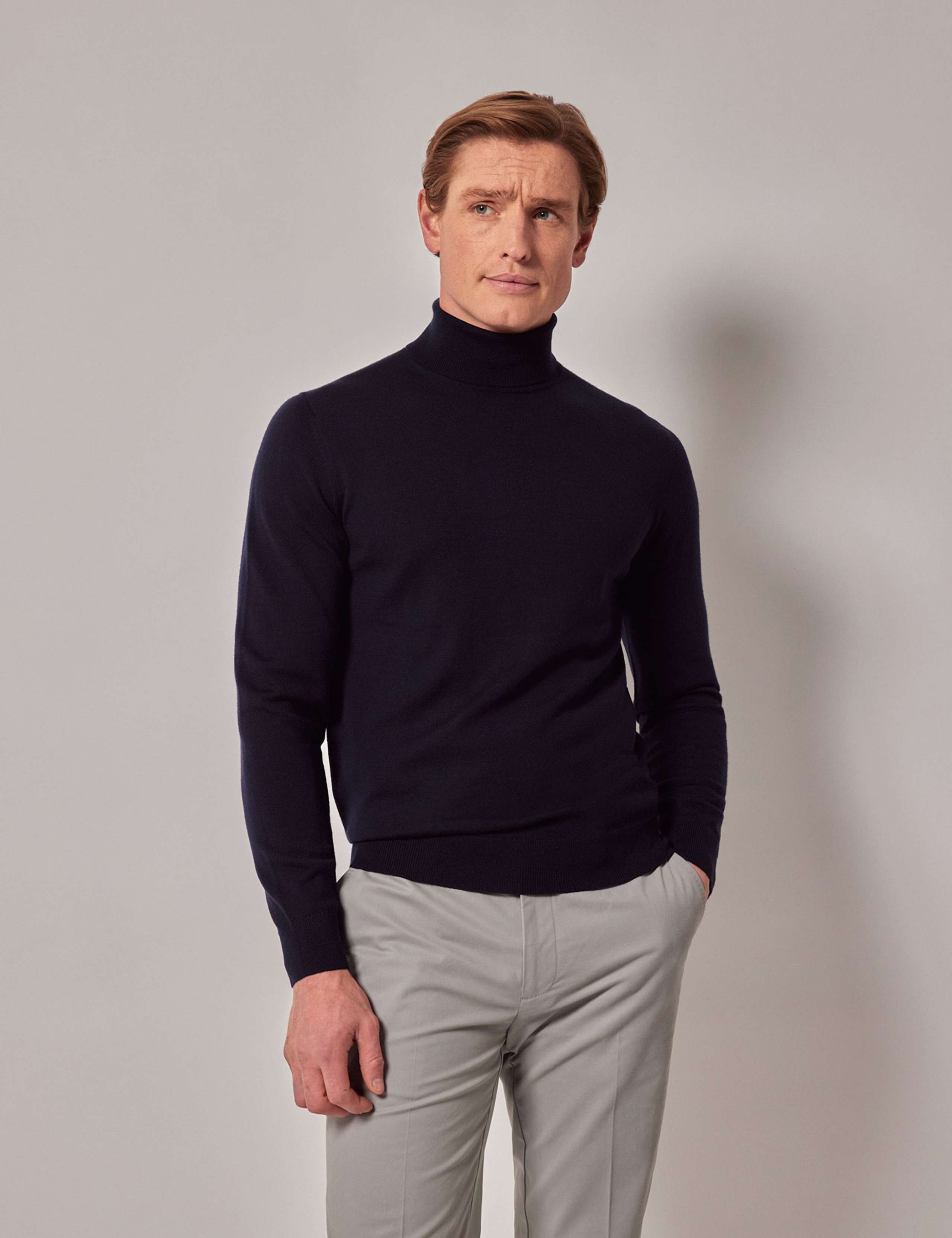 Pure Wool Roll Neck Jumper