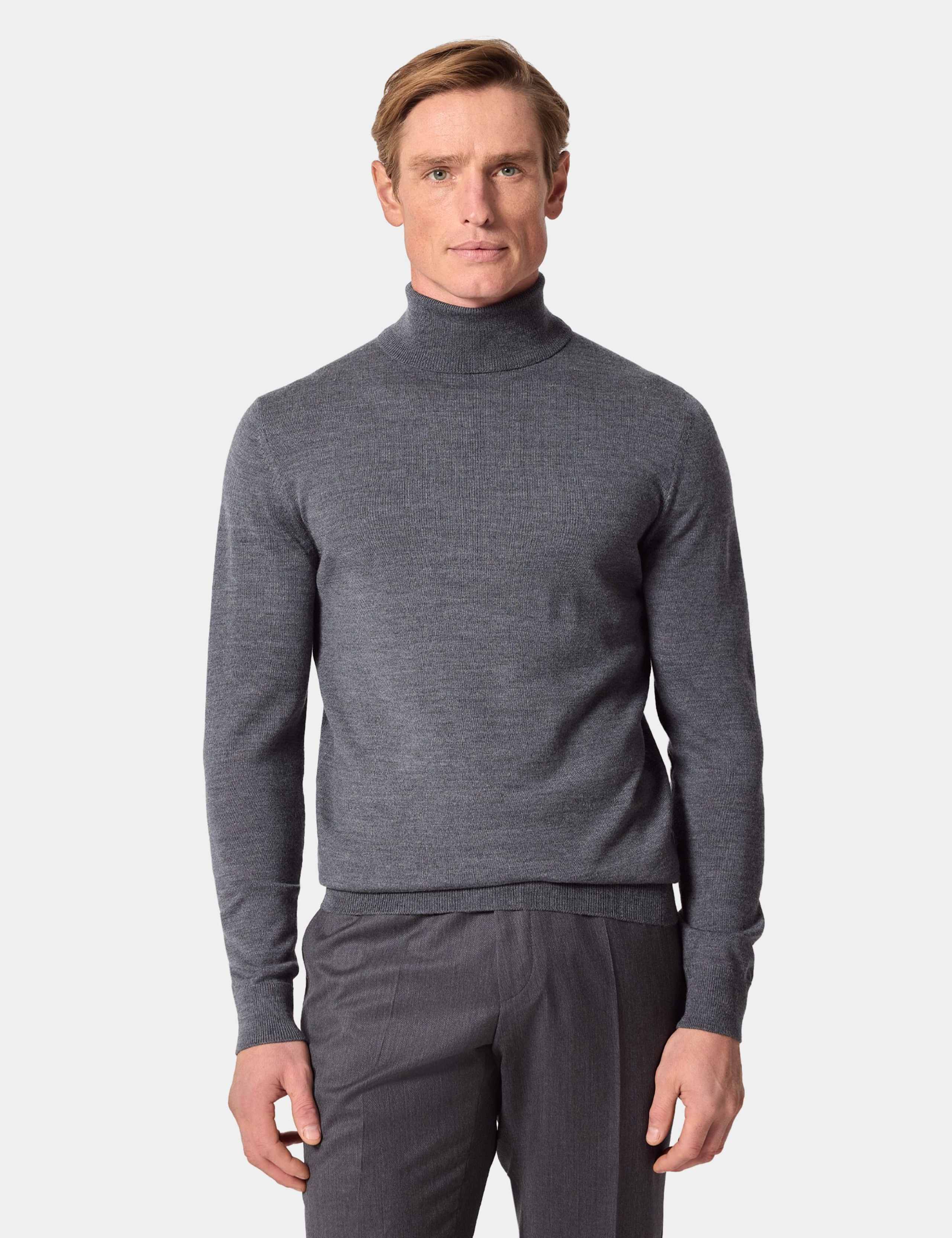 Pure Wool Roll Neck Jumper