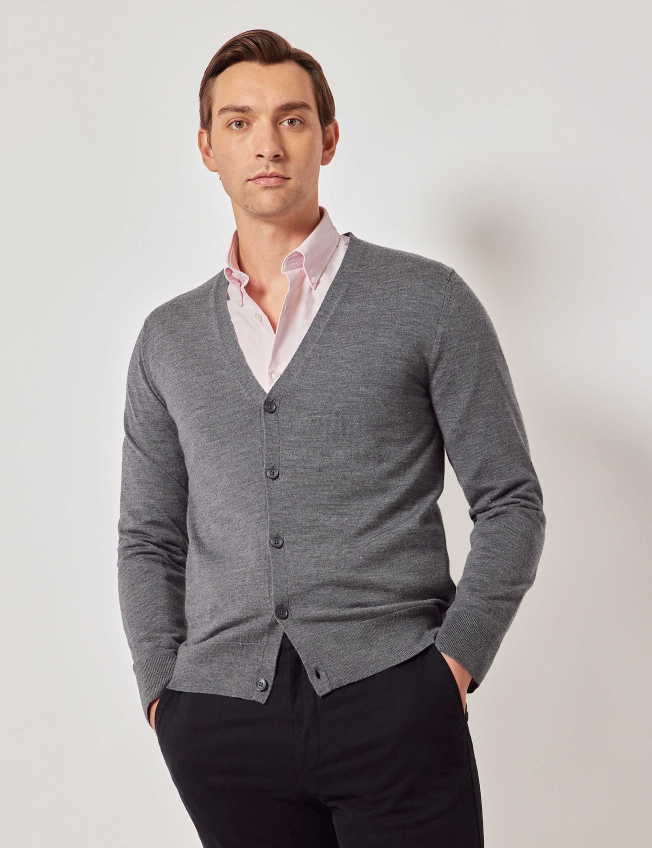 Pure Merino Wool V-Neck Cardigan