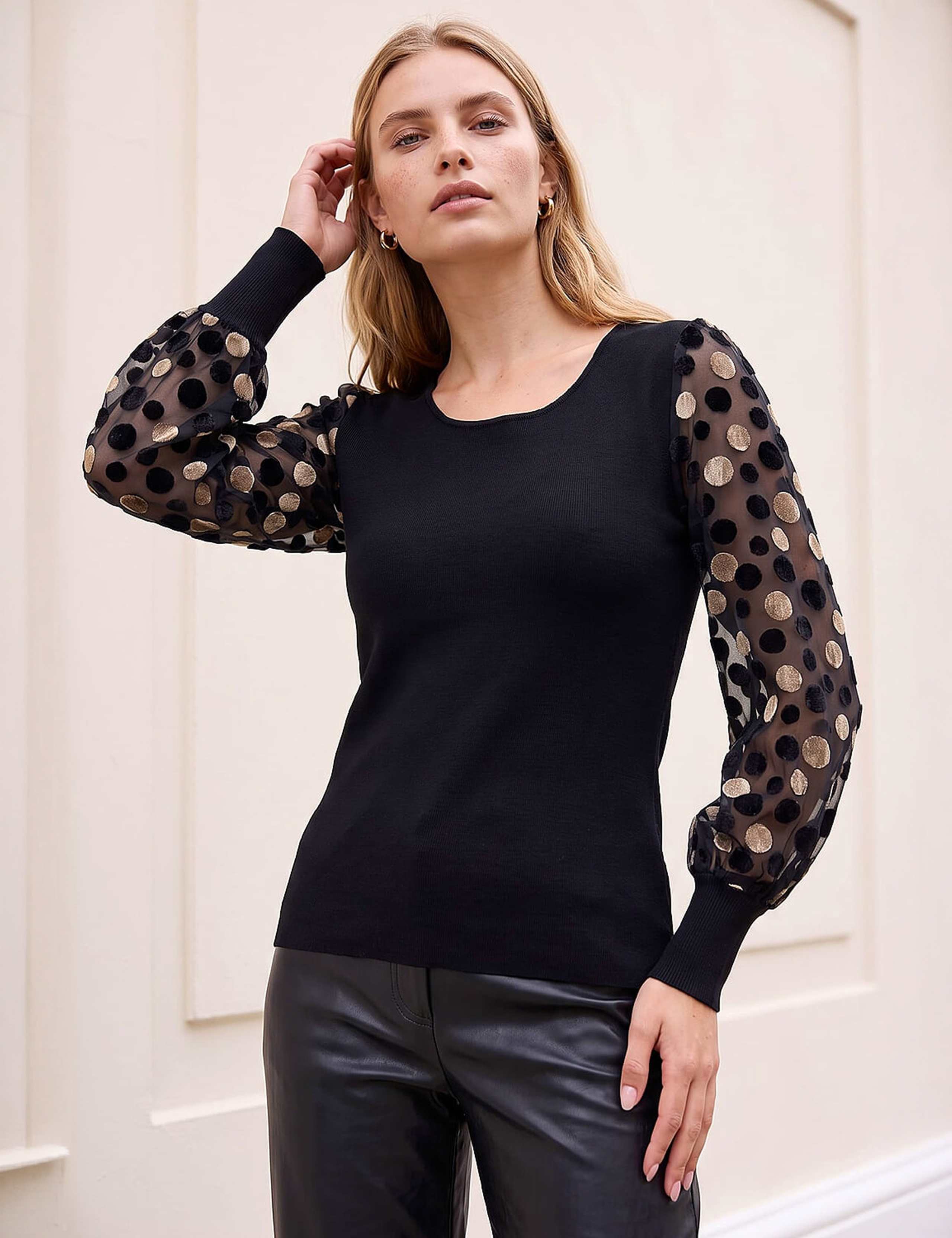 Polka Dot Knitted Top