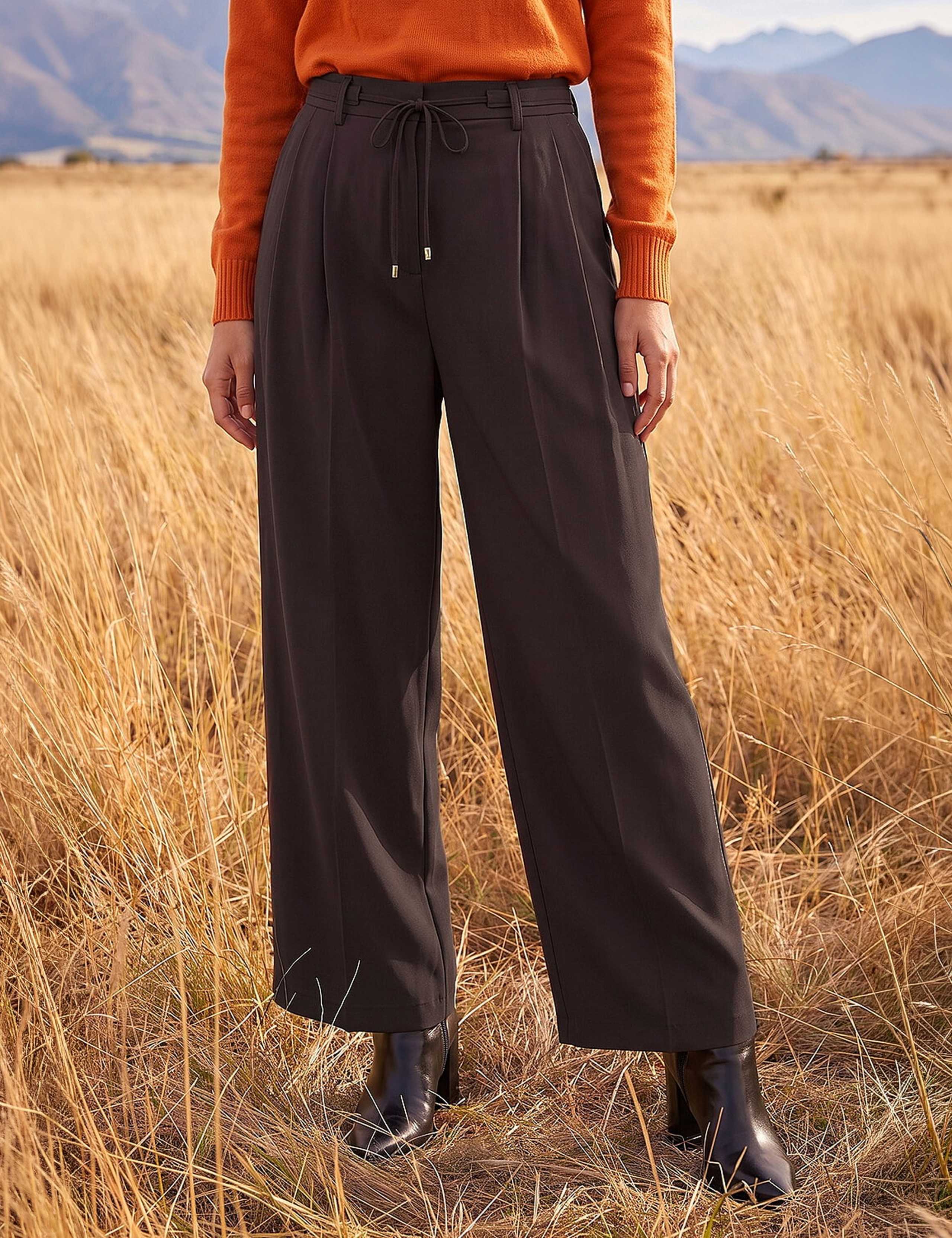 Skinny Tie Wide Leg Trousers