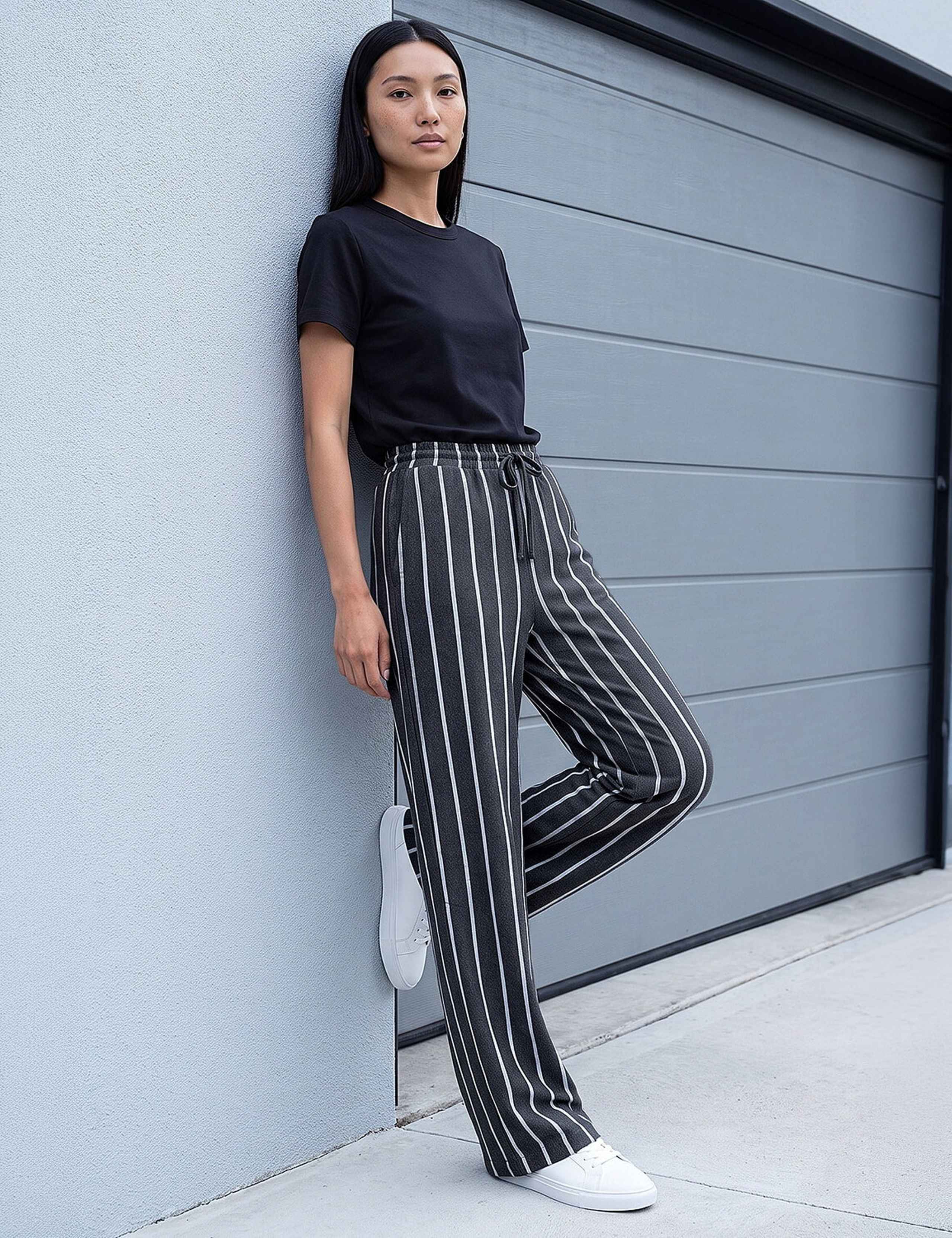 Striped Drawstring Trousers