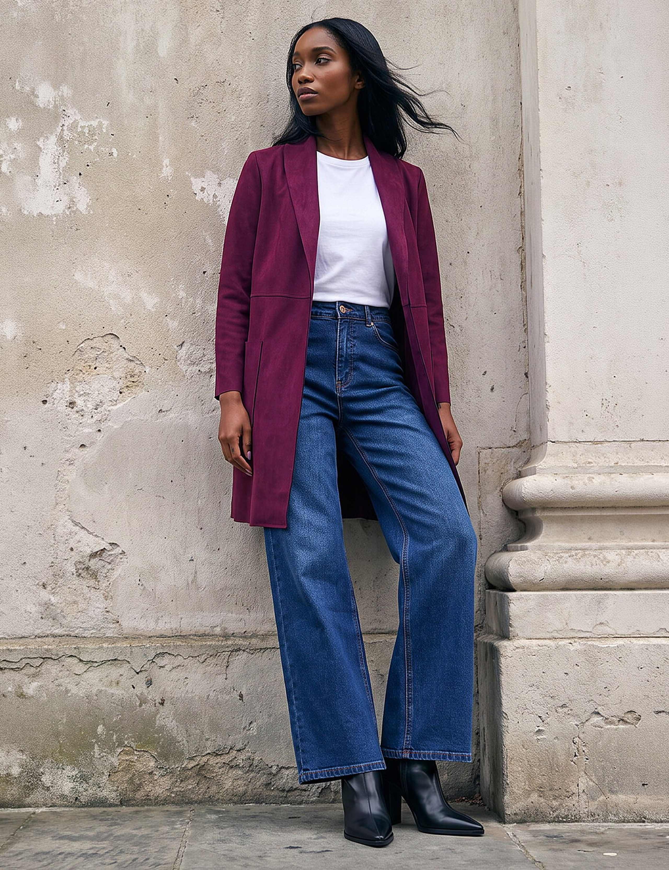 Petite Faux Suede Pocket Jacket