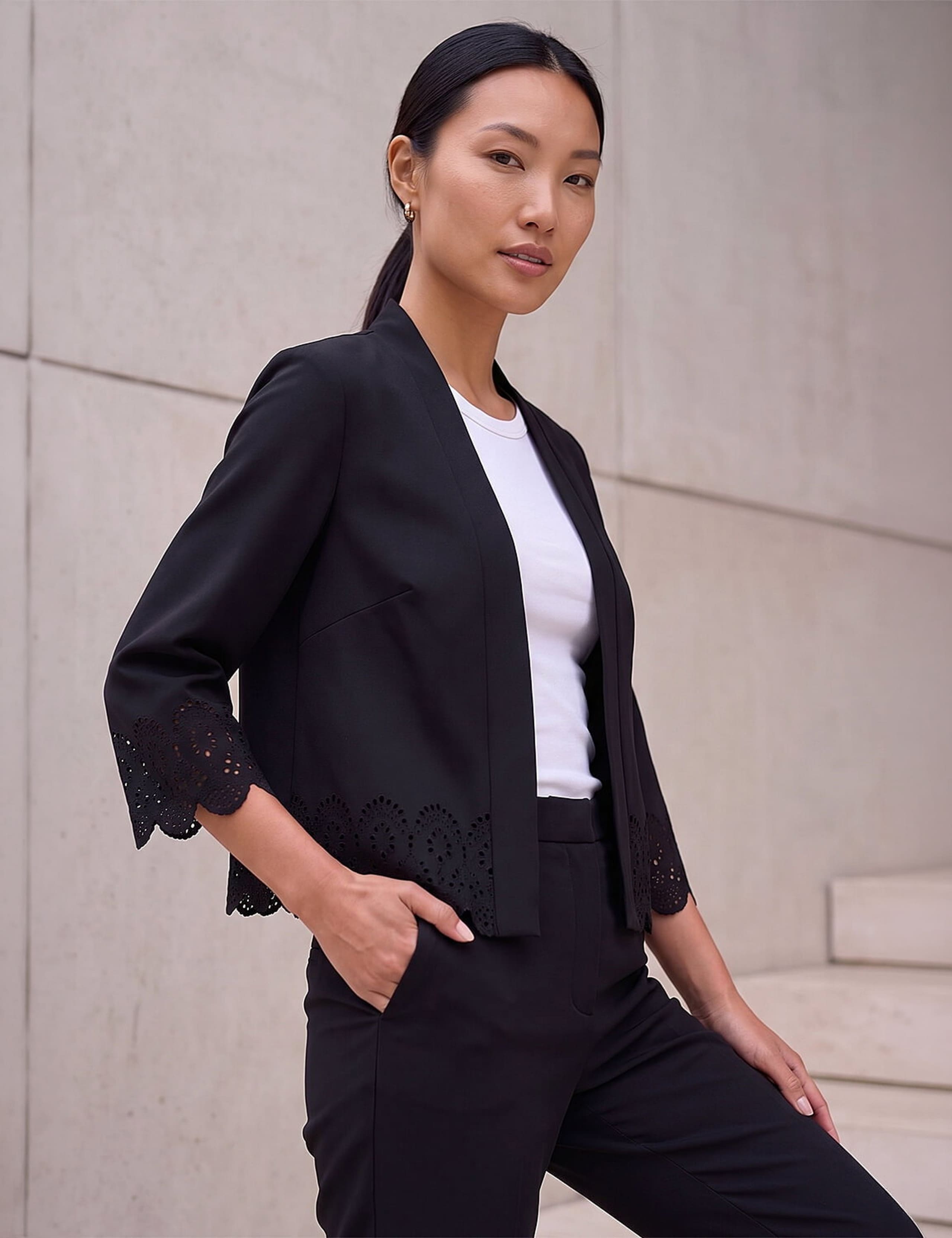 Crepe Cut Out Jacket