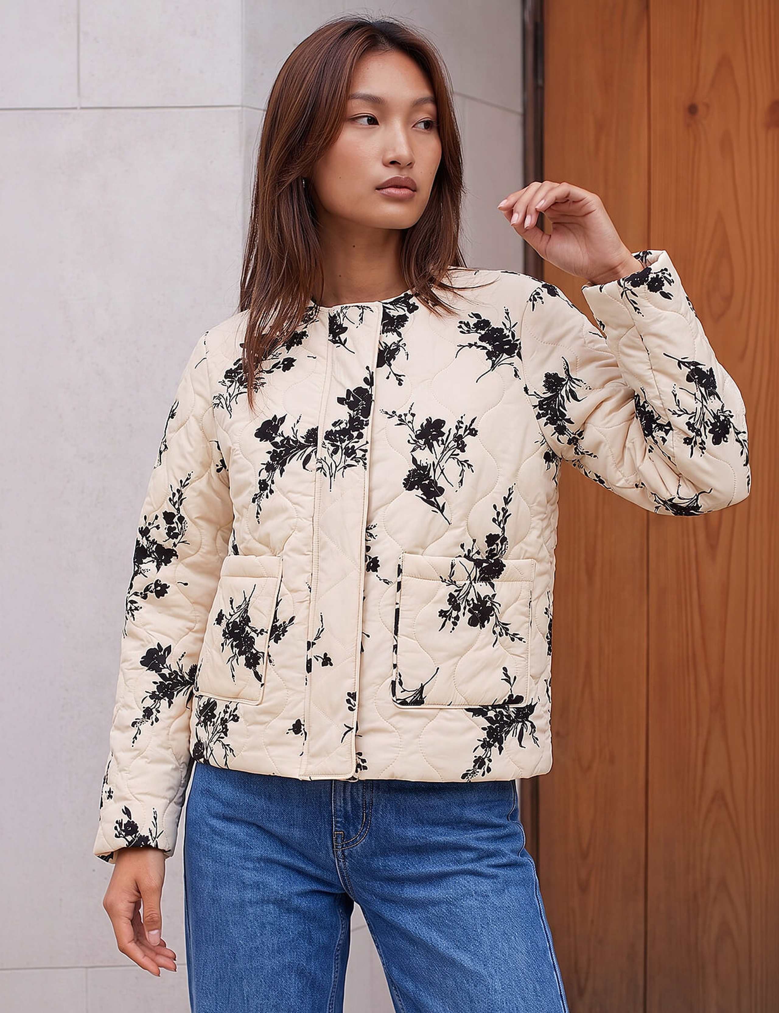 Floral Flock Quilted Jacket